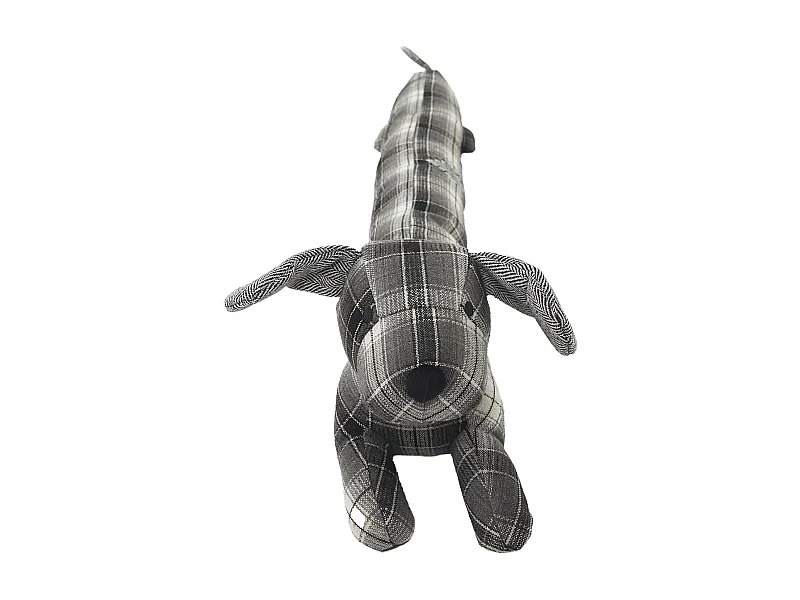 Boudin de porte en polyester motif quadrillés collection DOG RETRO gris