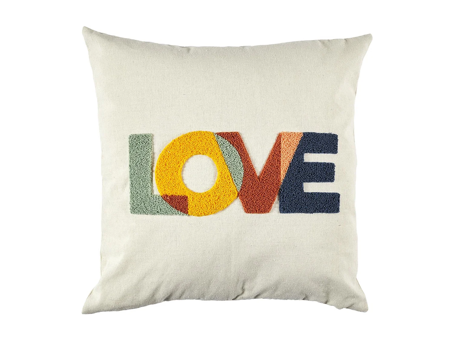 Coussin déhoussable 40x40 cm collection COLOR modèle Love multicolore