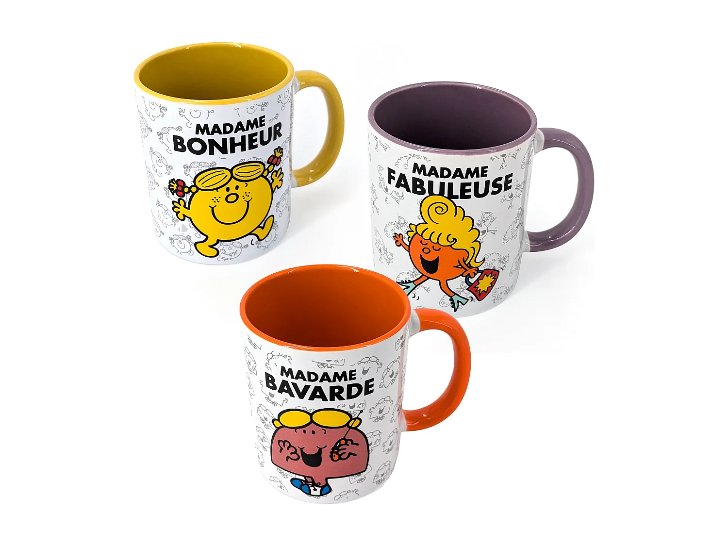Lot de 3 mugs MONSIEUR MADAME série MADAME multicolore