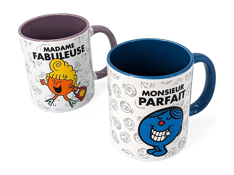 Lot de 2 mugs MONSIEUR MADAME série Fabuleuse et Parfait