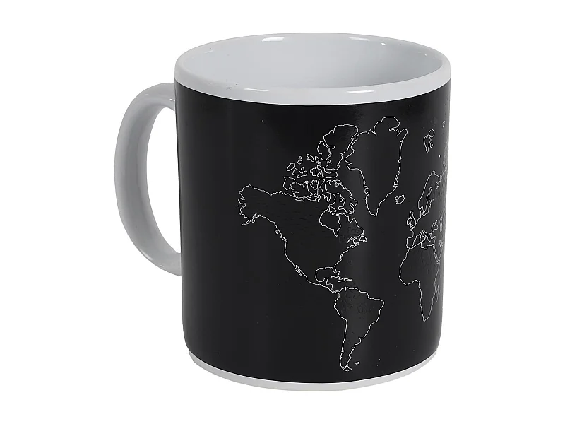 Mug thermo réactif XXL 70cl en céramique collection CONTINENT noir