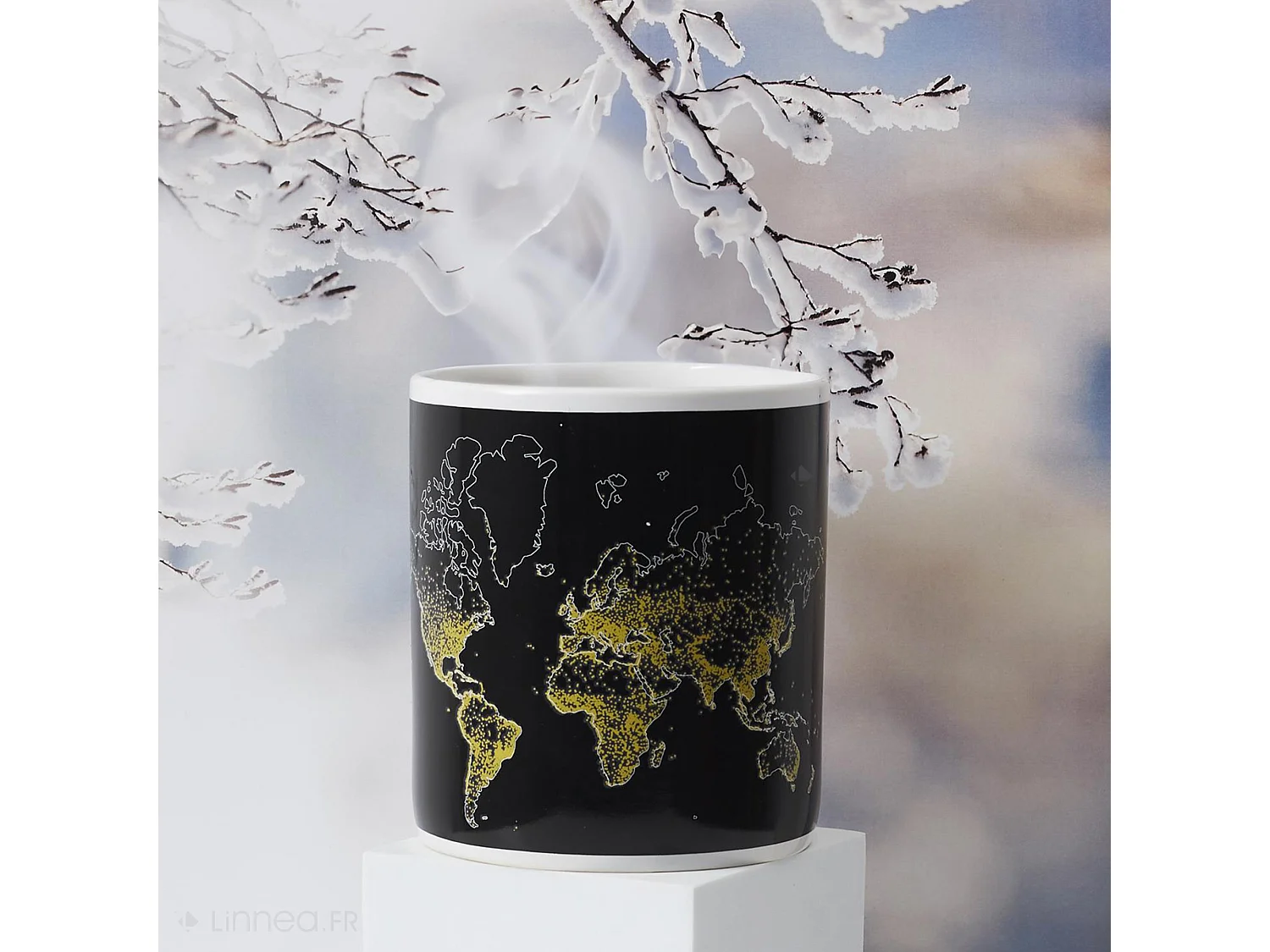 Mug thermo réactif XXL 70cl en céramique collection CONTINENT noir