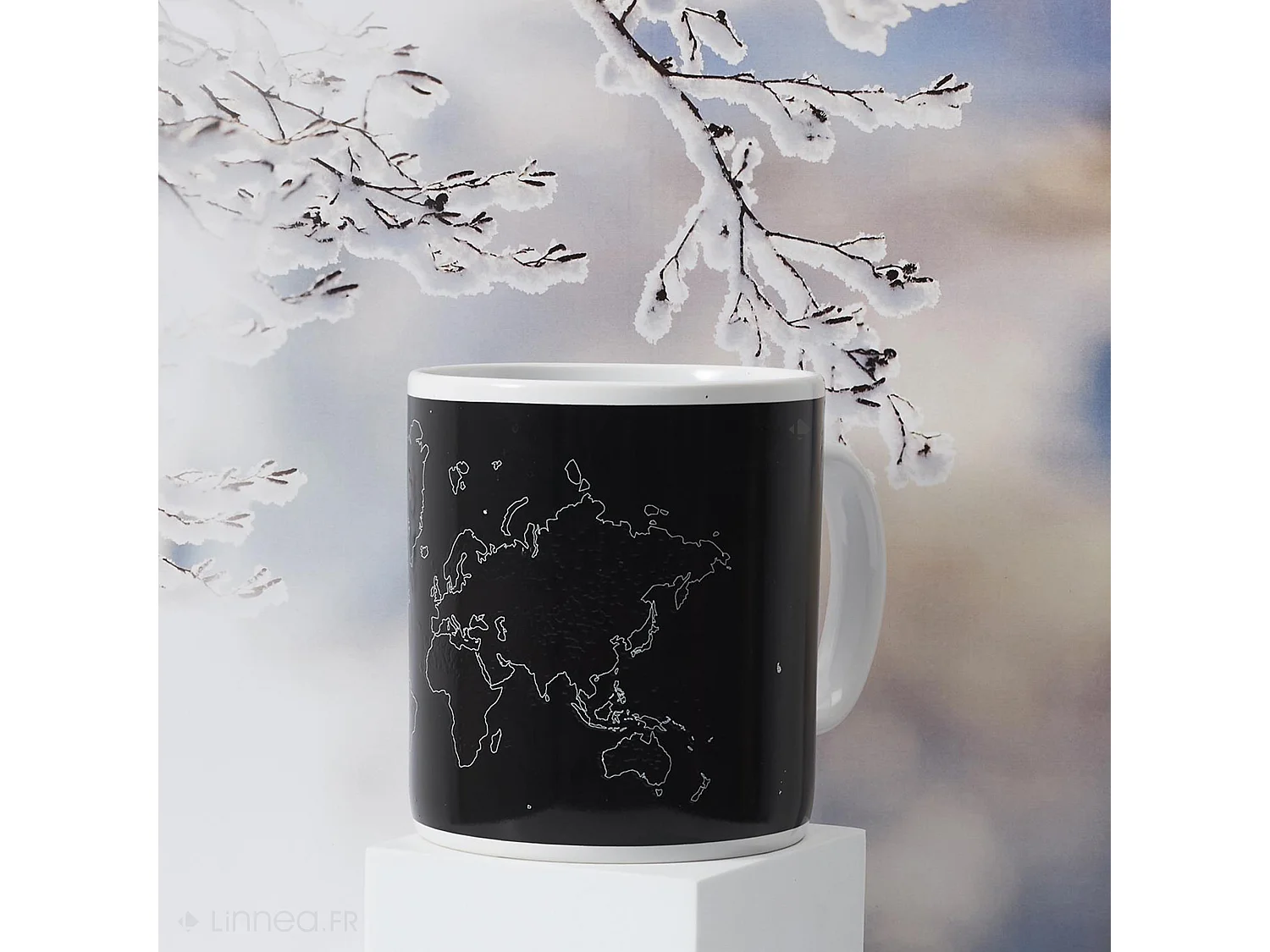 Mug thermo réactif XXL 70cl en céramique collection CONTINENT noir