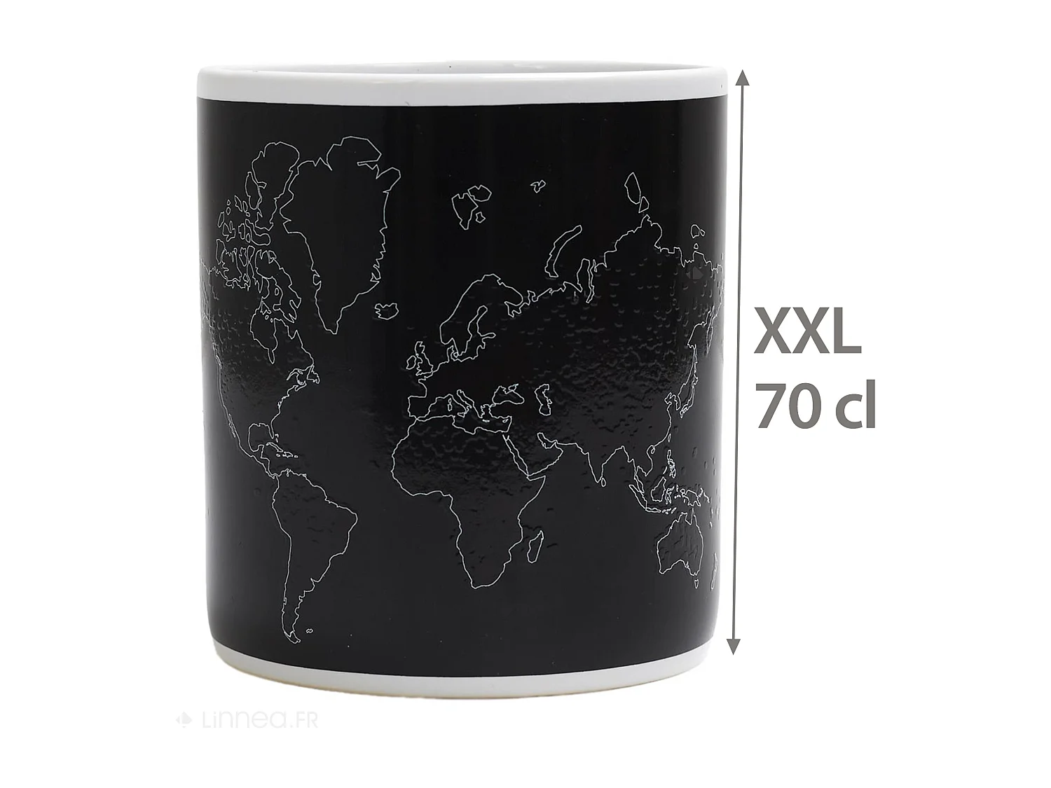 Mug thermo réactif XXL 70cl en céramique collection CONTINENT noir