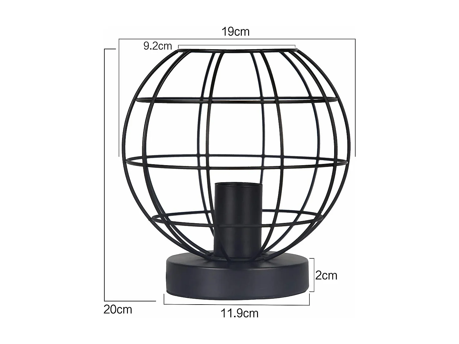NETTLIFE Oud - stijl zwarte tafellamp - retro nachtkastlamp, industriële deco - metalen E27 - houder, maximaal 40W - zonder gloeilampen.