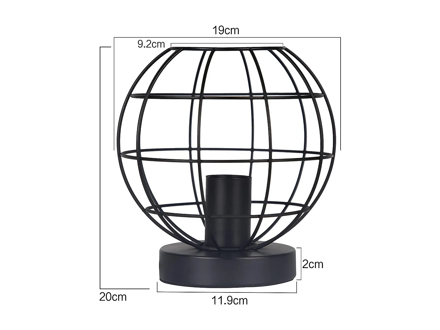 NETTLIFE Lampe de table vintage noir - lampe de chevet rétro lampe E27 douille en métal déco industrielle  - Max 40W - Sans ampoules