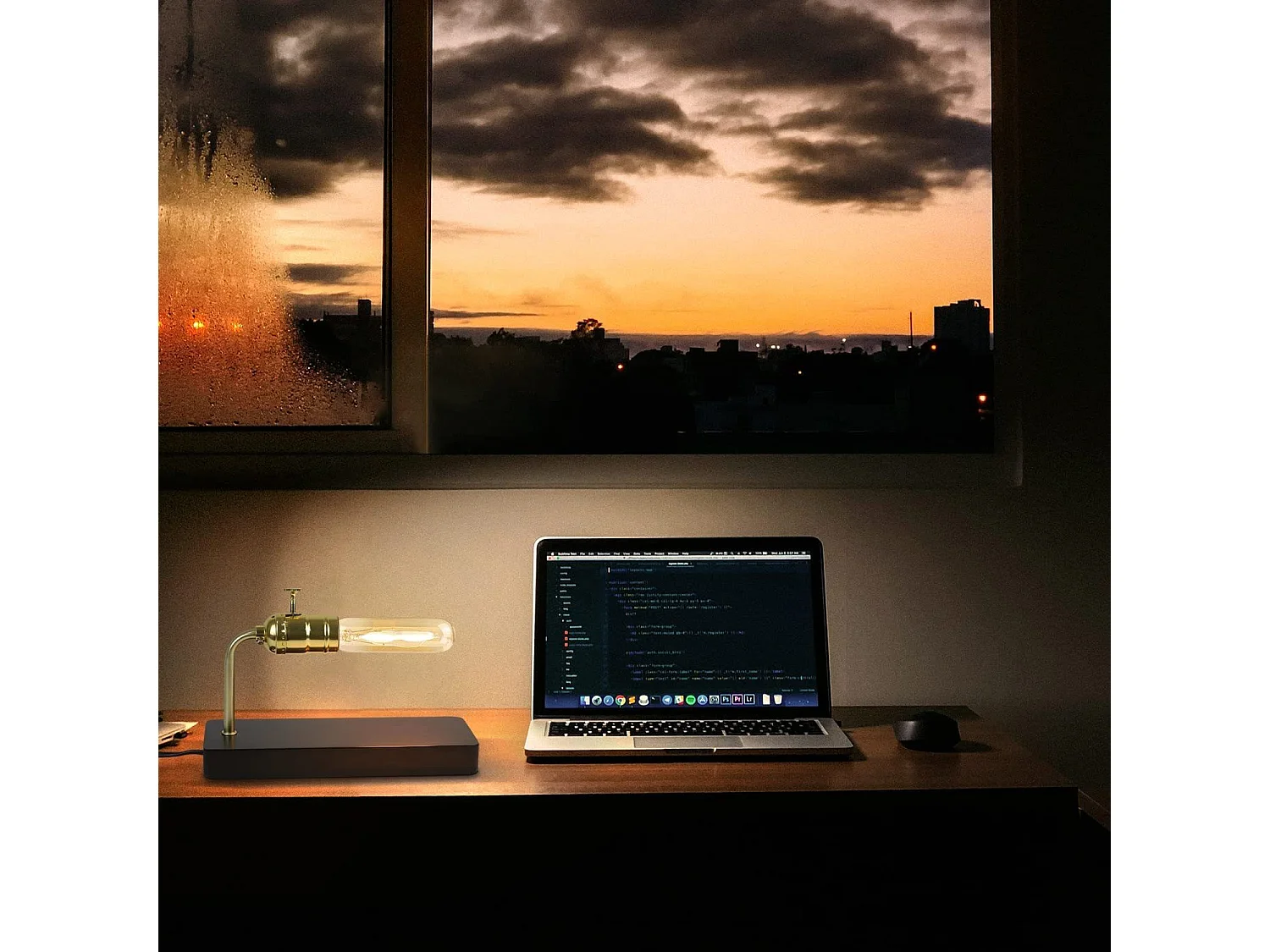 NETTLIFE Lampe de table vintage en bois -avec interrupteur Design rétro Lampe de nuit Steampunk Antique Métall(sans ampoules)