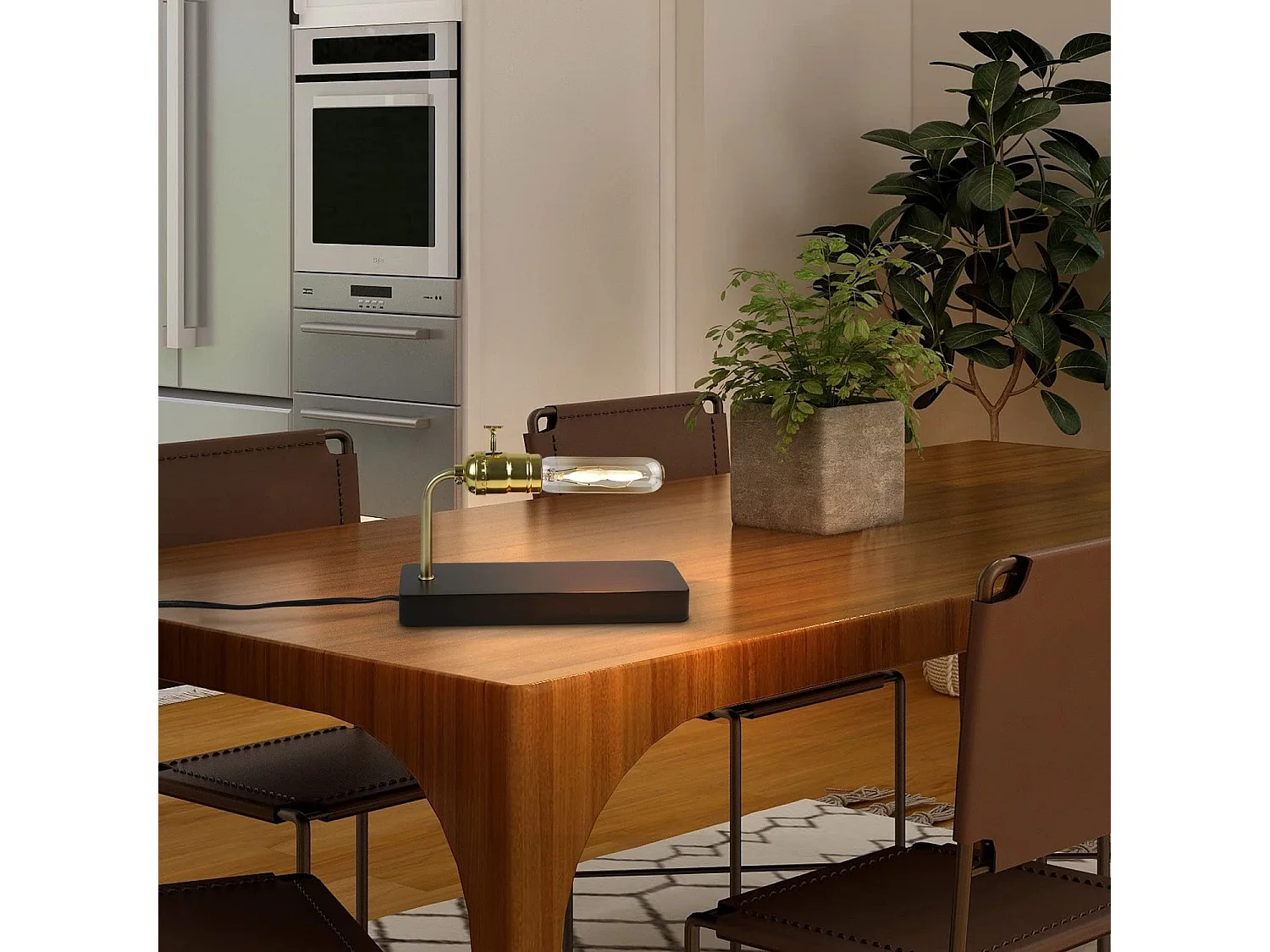 NETTLIFE Lampe de table vintage en bois -avec interrupteur Design rétro Lampe de nuit Steampunk Antique Métall(sans ampoules)