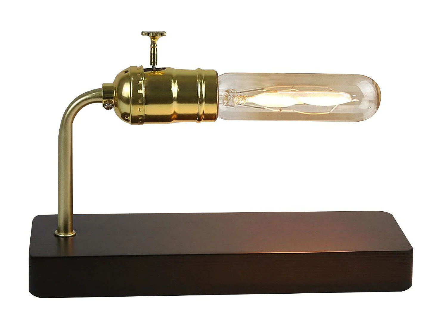 NETTLIFE Lampe de table vintage en bois -avec interrupteur Design rétro Lampe de nuit Steampunk Antique Métall(sans ampoules)