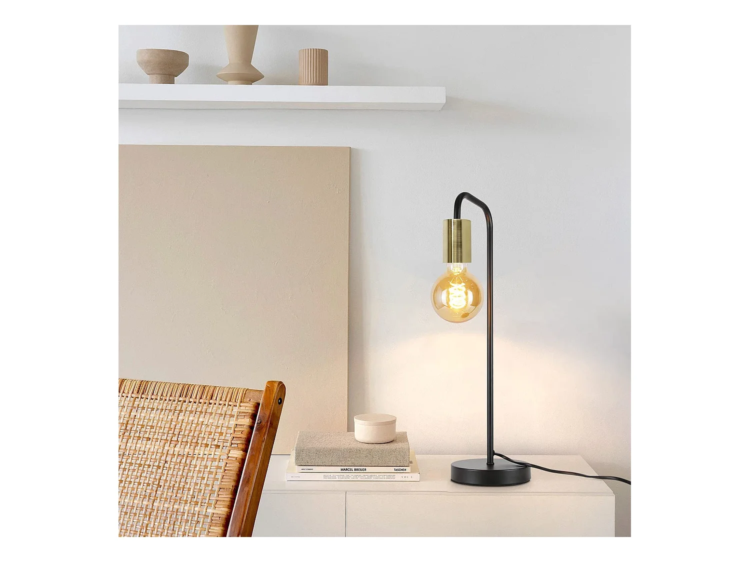 NETTLIFE Tafellamp Vintage nachtkastentafel - salonlamp in zwart of industrieel, E27 tafellamp voor kinderen in de slaapkamer, nachtlamp.