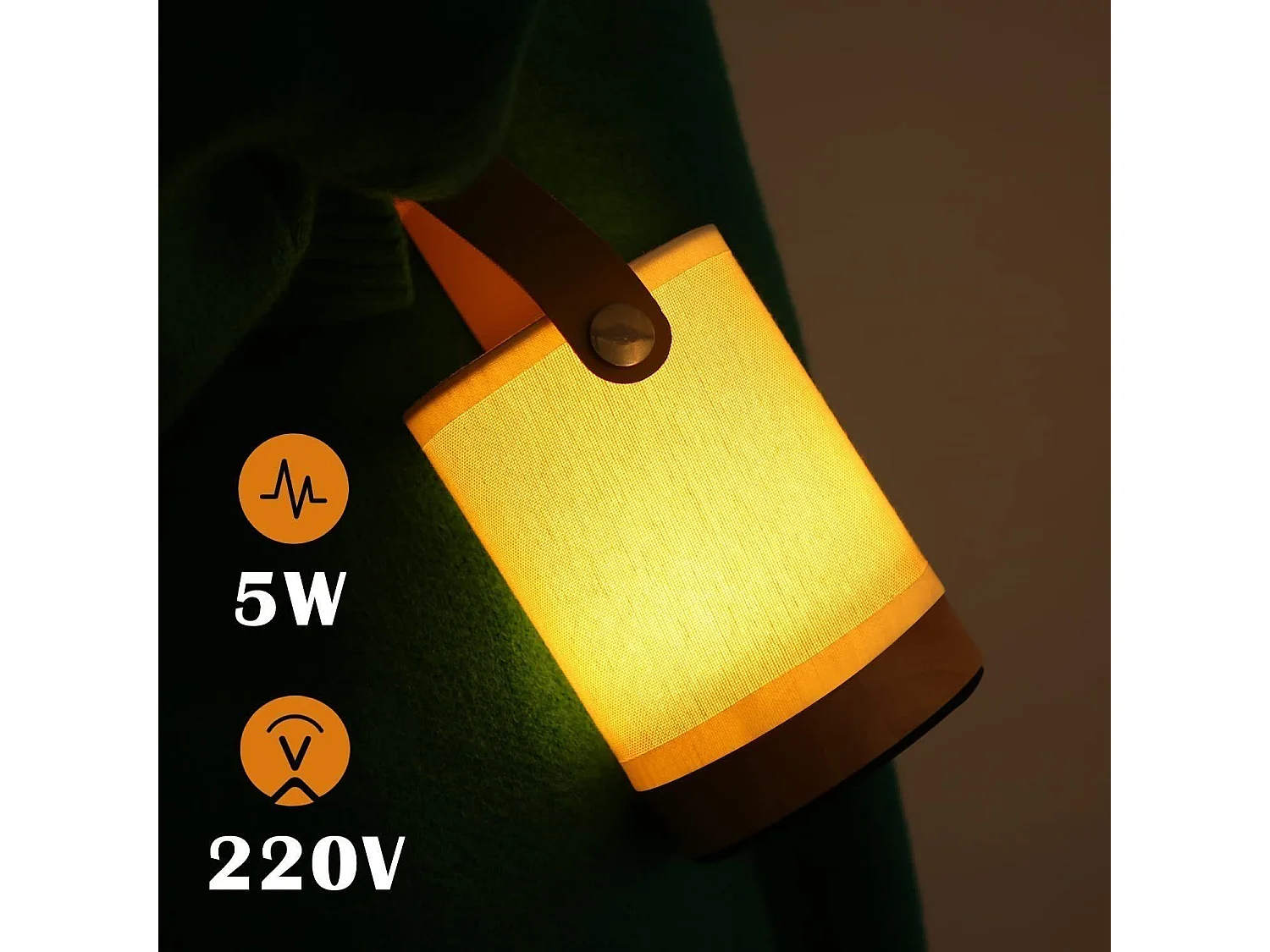 NETTLIFE Lampe de chevet Touch LED Lampe de table - Dimmable Cadeau avec USB Batterie rechargeable Moderne Lampe de chevet portable en tissu