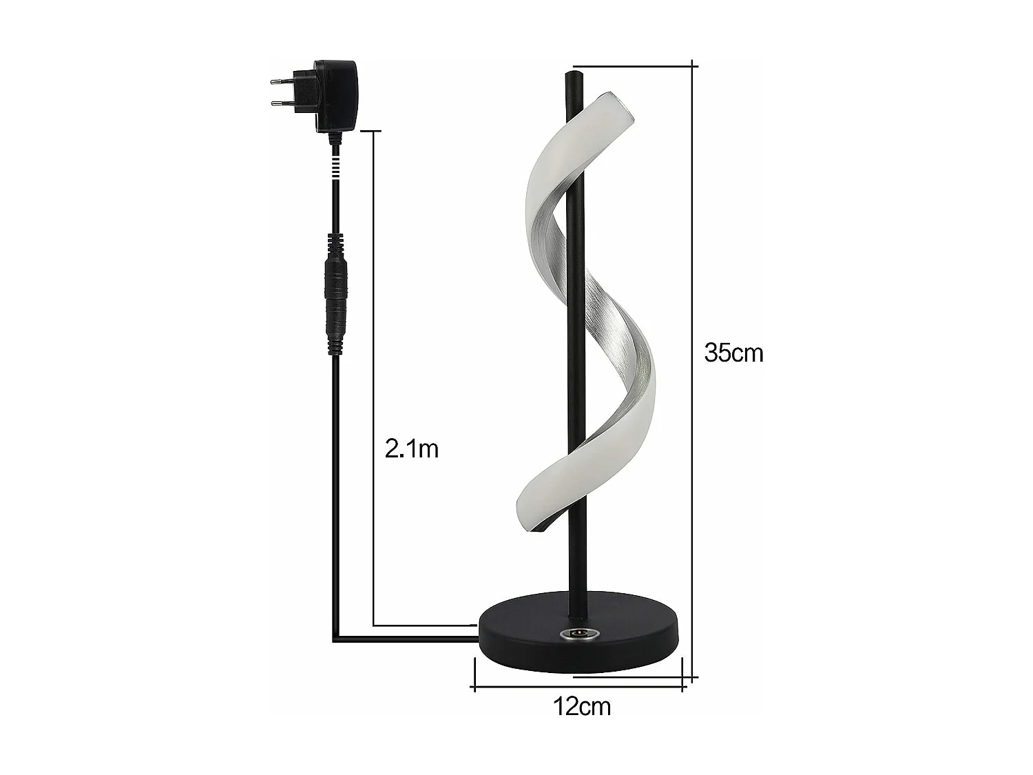 NETTLIFE LED-Nachttischlampe, Touch-dimmbar – Moderne Schlafzimmer-Schreibtischlampe im Wellendesign, 3000 K, Warmweiß, mit 2,1 m Kabel