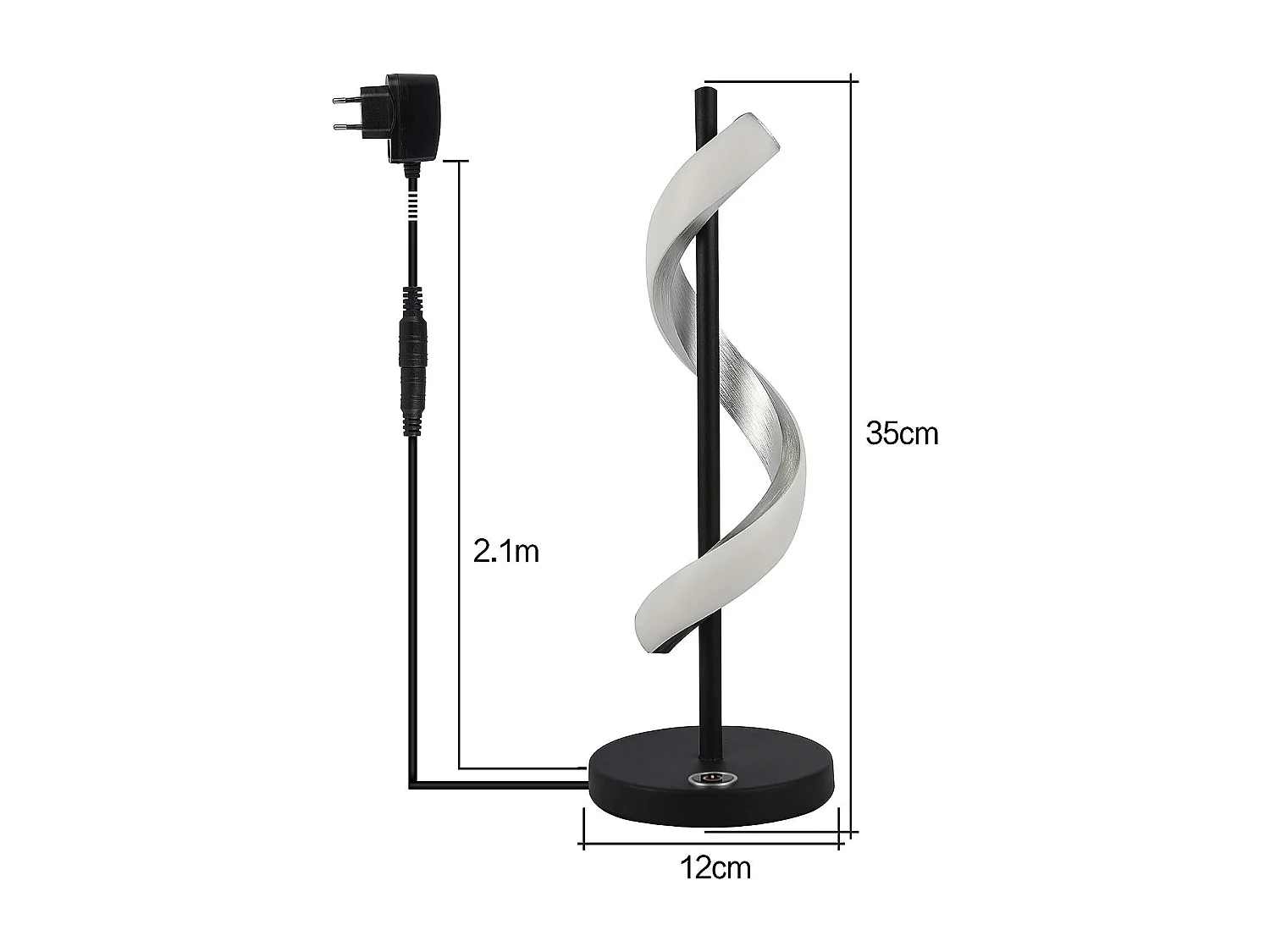 NETTLIFE LED-Nachttischlampe, Touch-dimmbar – Moderne Schlafzimmer-Schreibtischlampe im Wellendesign, 3000 K, Warmweiß, mit 2,1 m Kabel