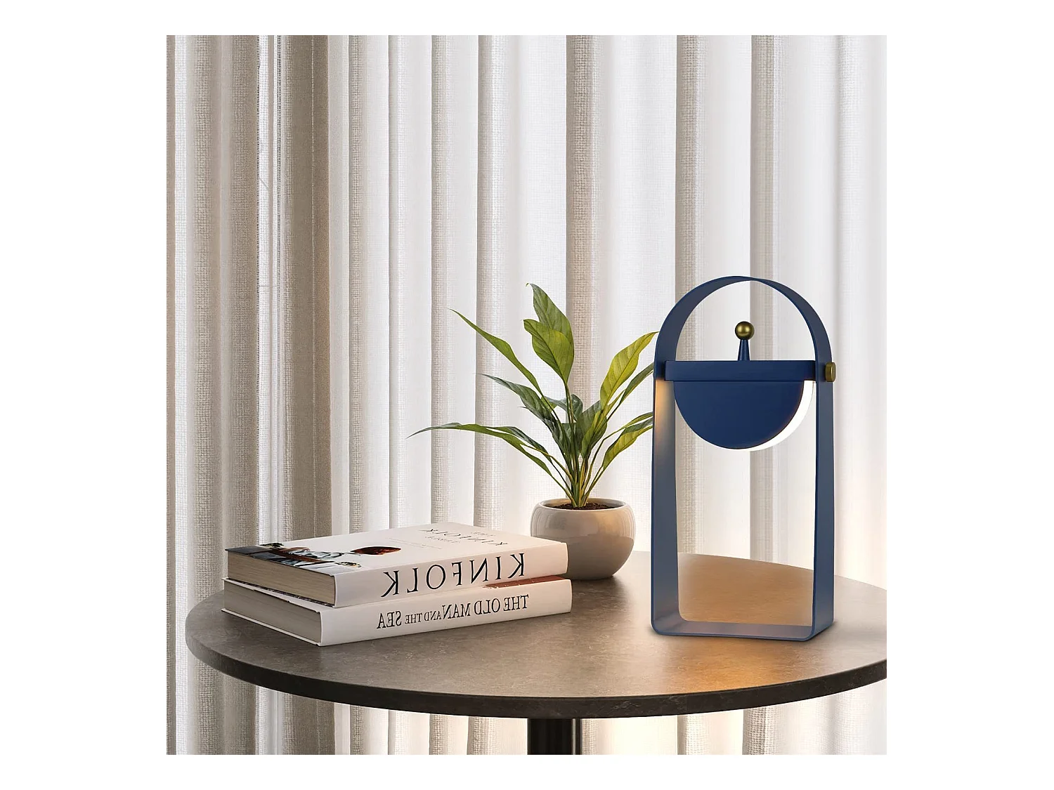 NETTLIFE LED Tischlampe Nachttischlampe Kabellos - Tragbares Nachtlicht Einstellbare Helligkeit 26CM, blau