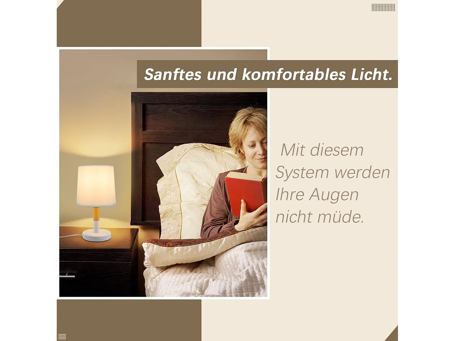 NETTLIFE Nachtkastentafel lampen, set van 2 salon tafellampen - houten E27 voet, slaapkamer nachtkastentafel lamp wit.