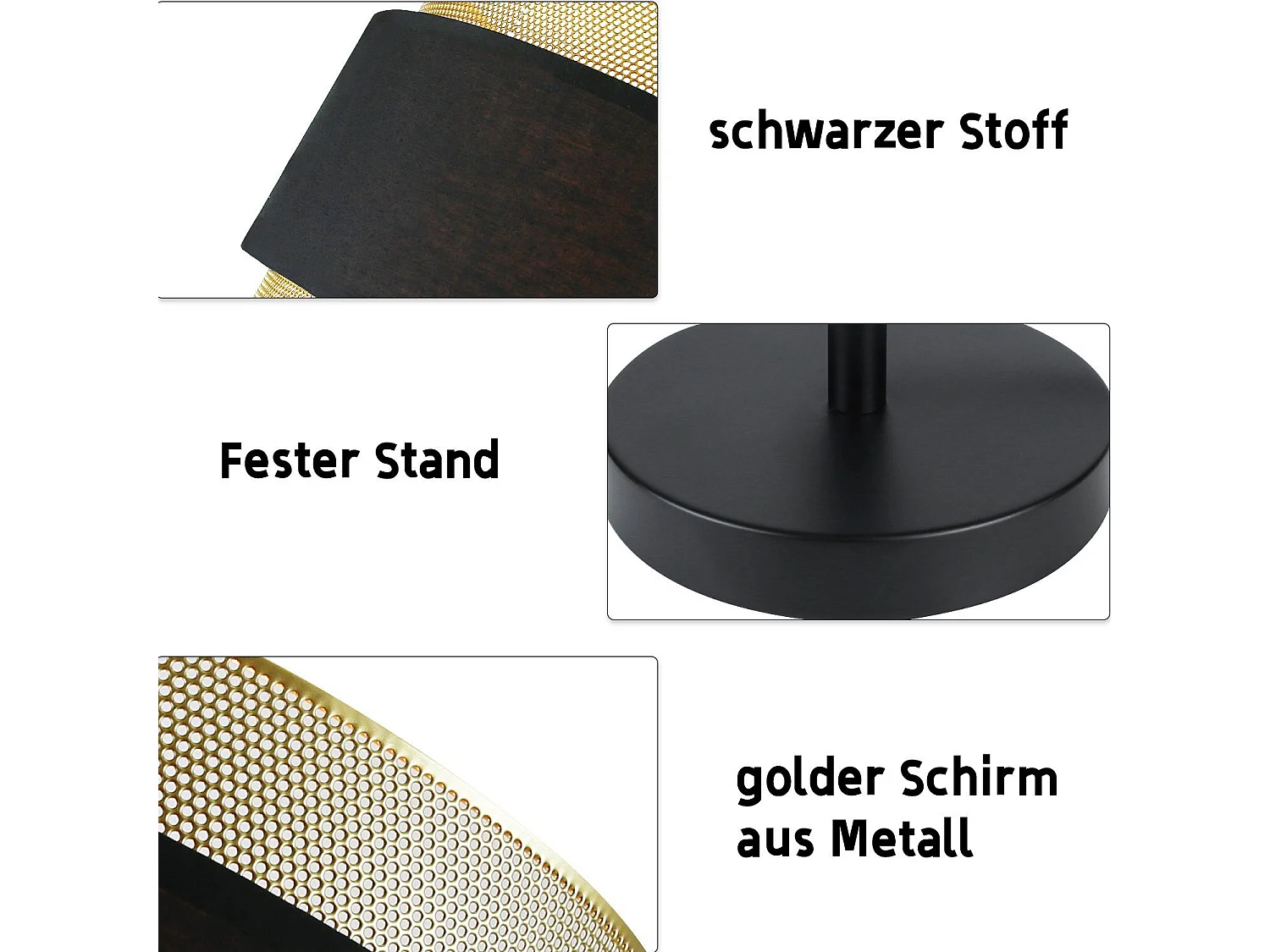 NETTLIFE Lampe de table rétro noir - lampe de table vintage E27-jour en tissu style industriel antique - sans ampoule