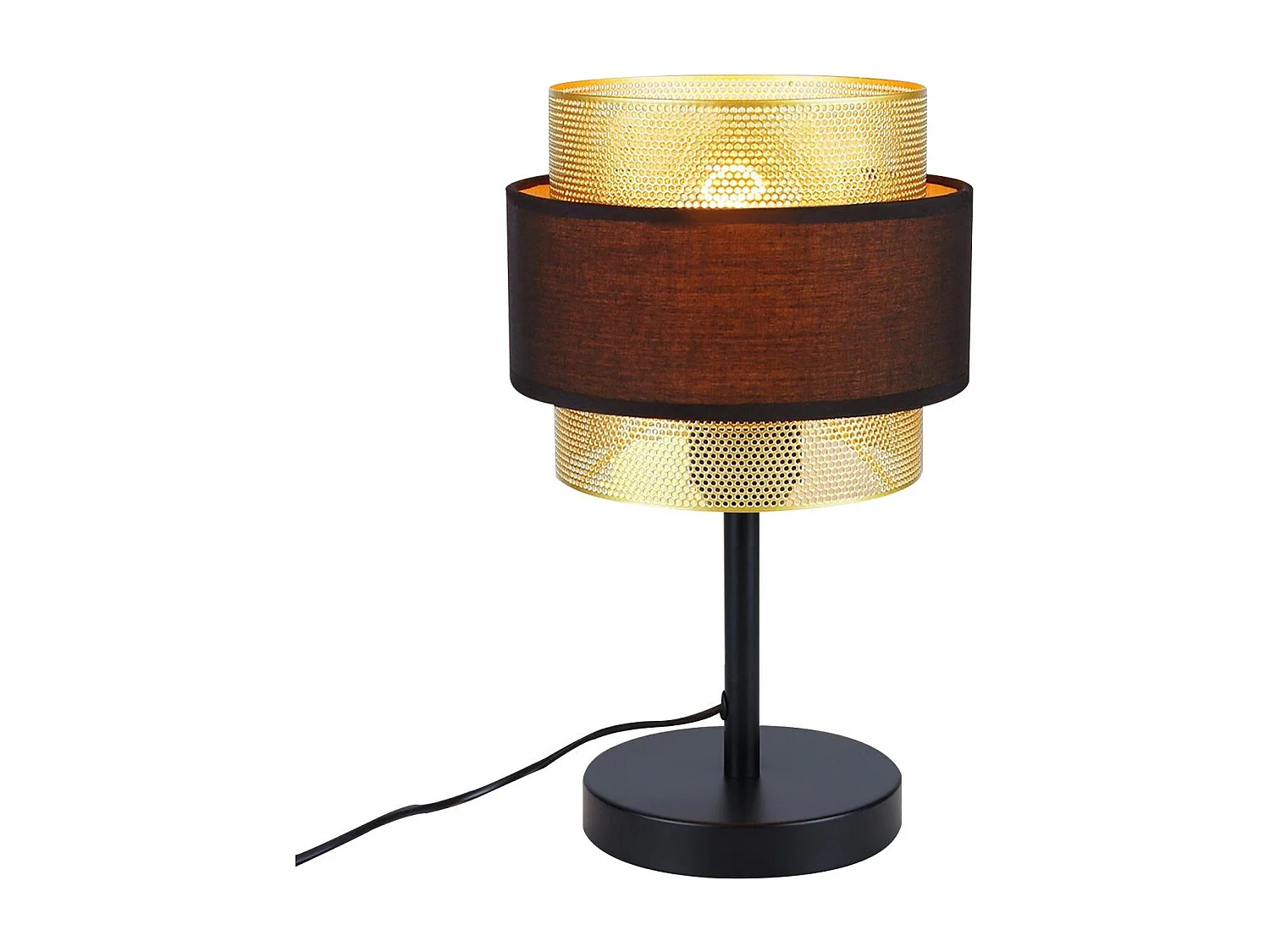 NETTLIFE Lampe de table rétro noir - lampe de table vintage E27-jour en tissu style industriel antique - sans ampoule