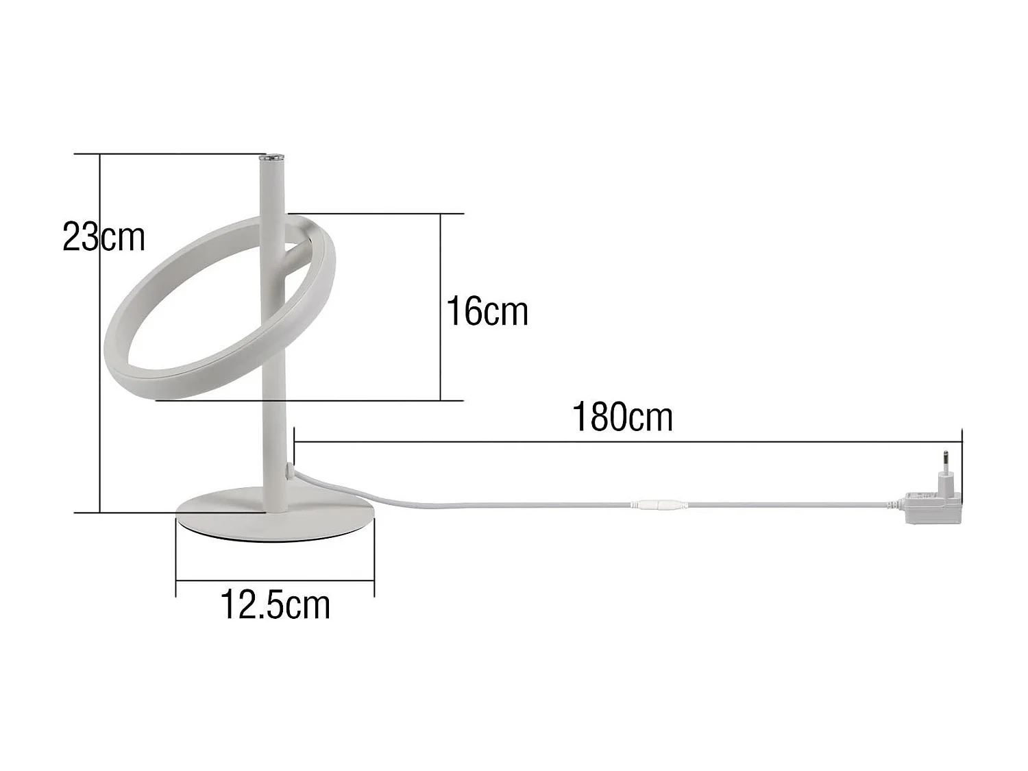 NETTLIFE Lampe de table Moderne LED de table - Blanc Anneau Forme Lampe de chevet Rotation Anneaux amovibles 13W 3000K Blanc chaud