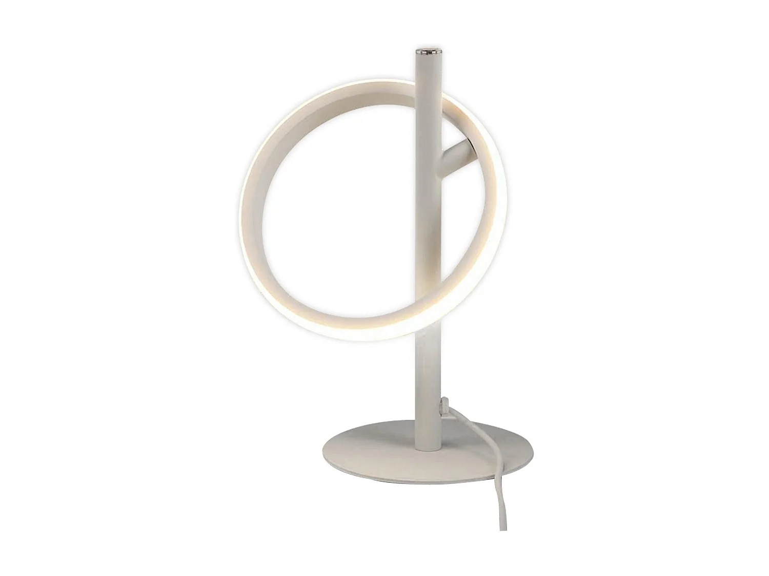 NETTLIFE Moderne tafellamp met LED - Wit Ringvormige nachtlamp. Draaibare, afneembare ringen. 13W, 3000K warm wit.