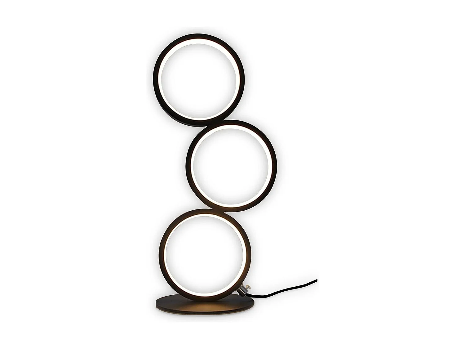 NETTLIFE Nachtkastje - LED - lamp, zwart, aanraakdimmbaar, moderne design, metalen decoratie, ringvormige bureau - lamp, cirkelvormig aluminium, leeslamp.