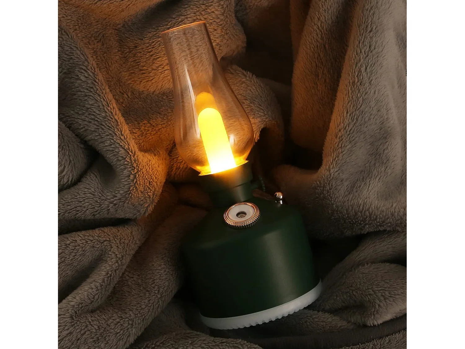 NETTLIFE LED tafellamp, Kerstcadeau, nachtlamp, batterij, draadloze tafellamp, groene vintage - humidificator, parfumlamp, cadeau.