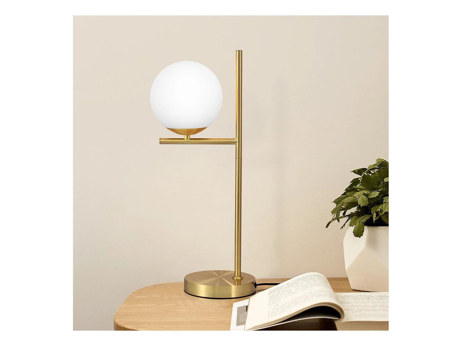 NETTLIFE lampe de table salon moderne de chevet -  en verre blanc douille E27 industrielle avec interrupteur pour chambre bureau