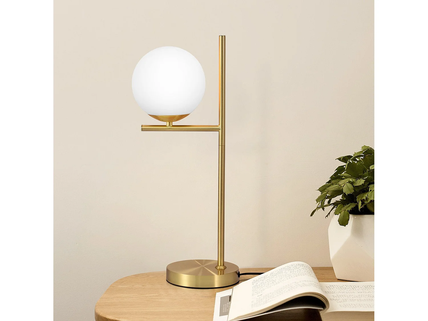 NETTLIFE lampe de table salon moderne de chevet -  en verre blanc douille E27 industrielle avec interrupteur pour chambre bureau