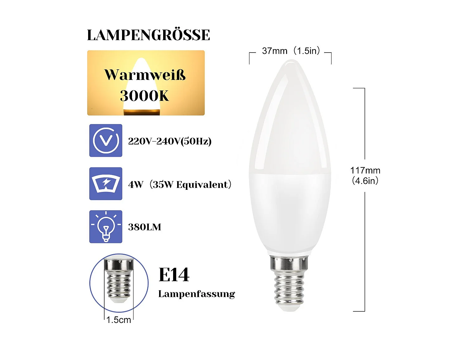 NETTLIFE Lot de 4 ampoules LED E14 Blanc Chaud RVB ampoules bougie RVB à changement de couleur 4W à intensité variable avec télécommande idéales