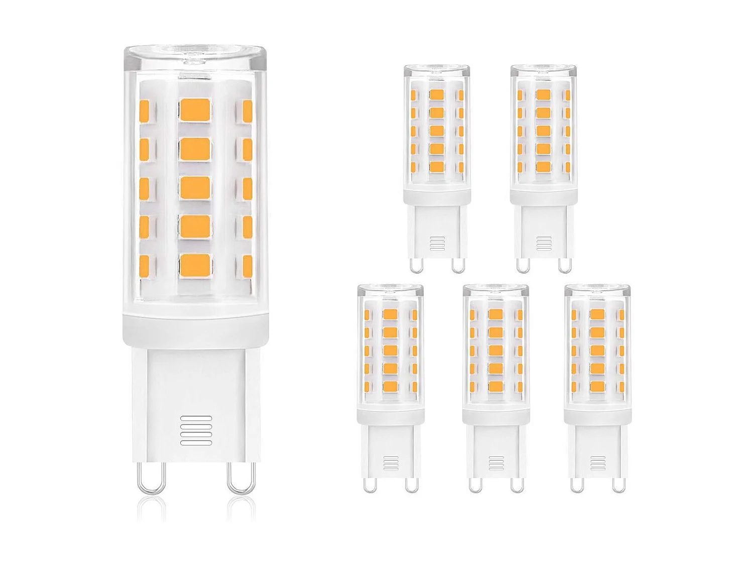 NETTLIFE Pakket van 5 gloeilampen G9 warm wit 3000K 230V vervanging 3W voor halogenlamp 28W 30W 40W kleine voet met energiebesparing, niet dimbaar.