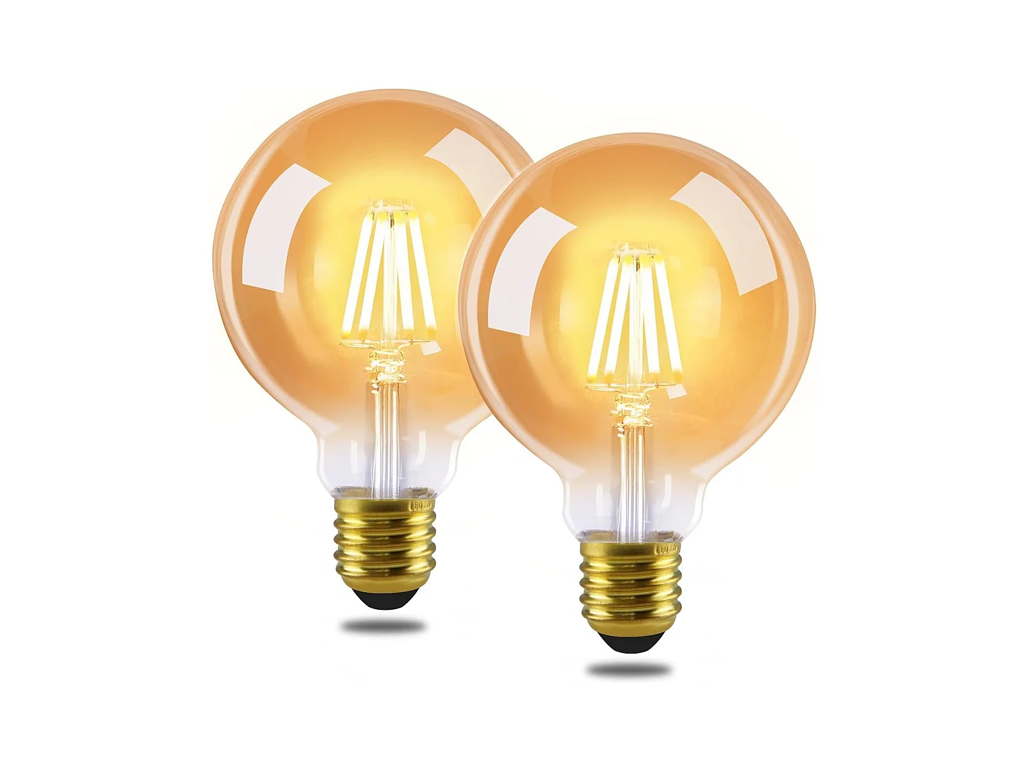NETTLIFE Lot de 2 ampoules LED E27 vintage ampoules rétro G80 Edison à filament blanc chaud 2700K 4W économie d'énergie en verre ampoules décoratives