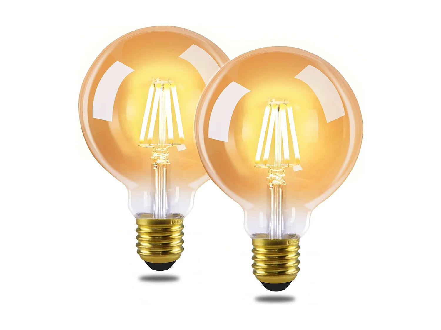 NETTLIFE Lot de 2 ampoules LED E27 vintage ampoules rétro G80 Edison à filament blanc chaud 2700K 4W économie d'énergie en verre ampoules décoratives