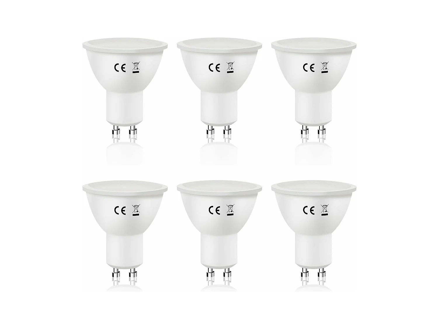 NETTLIFE Lot de 6 ampoules LED GU10 blanc froid lampe 6 W 5000 K remplace les ampoules 60W angle de faisceau 110° économie d'énergie réflecteur