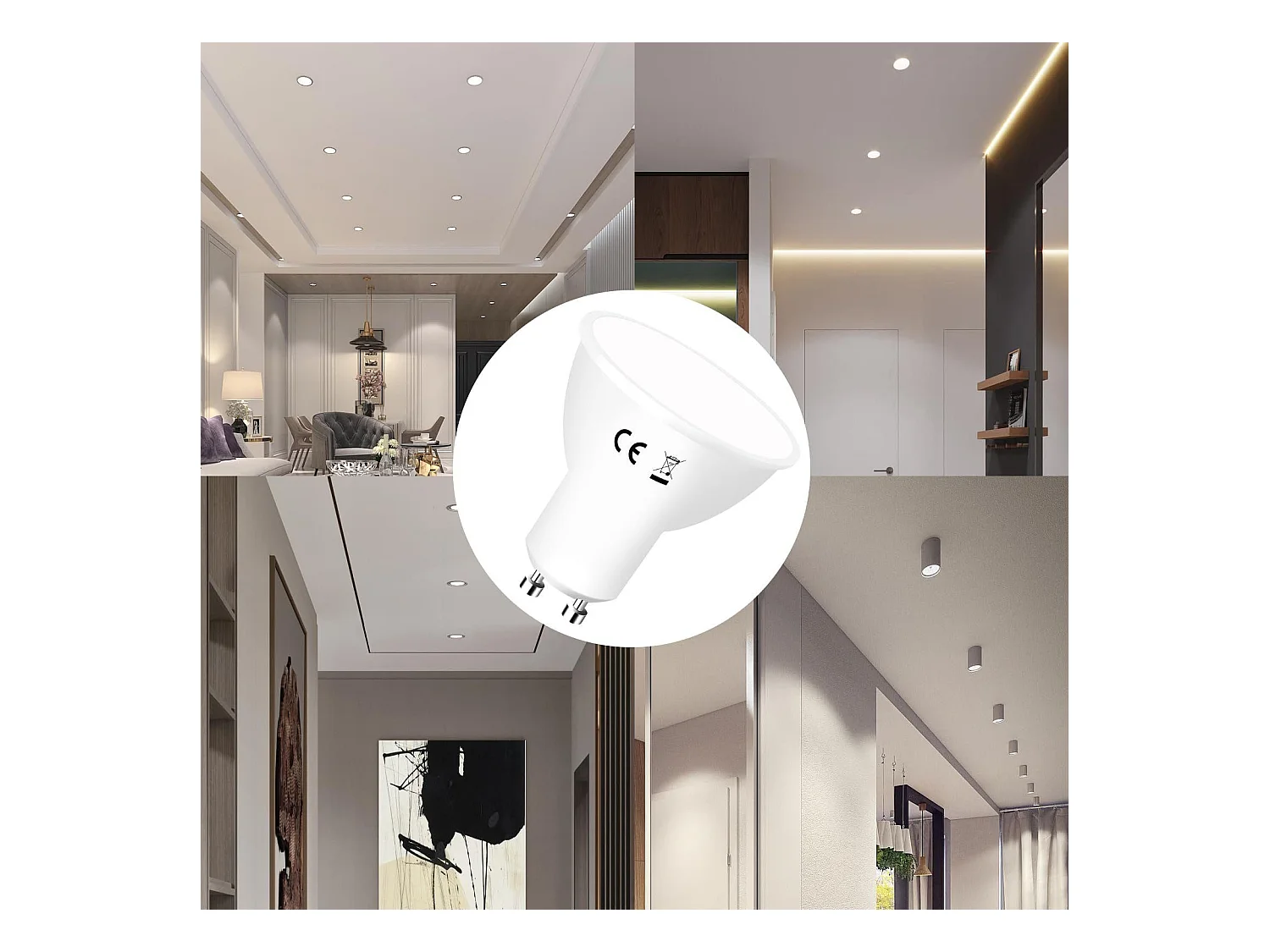 NETTLIFE Paket von 6 LED - GU10 - Kaltweißlampen, 6 - Watt, 5000 K, ersetzt 60 - Watt - Lampen, Strahlwinkel 110 °, energieeffizient, Reflektor.
