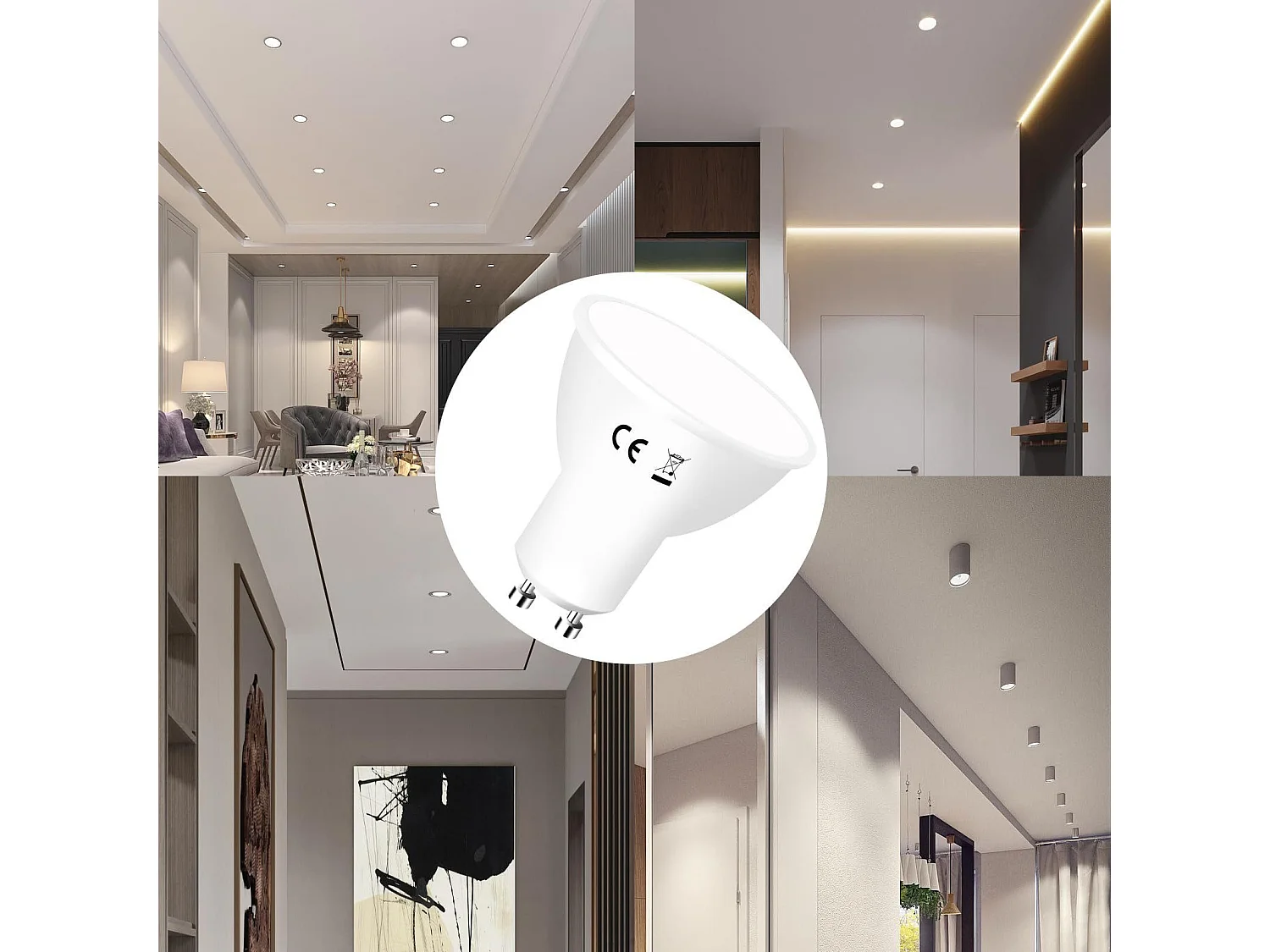 NETTLIFE Lot de 6 ampoules LED GU10 blanc froid lampe 6 W 5000 K remplace les ampoules 60W angle de faisceau 110° économie d'énergie réflecteur