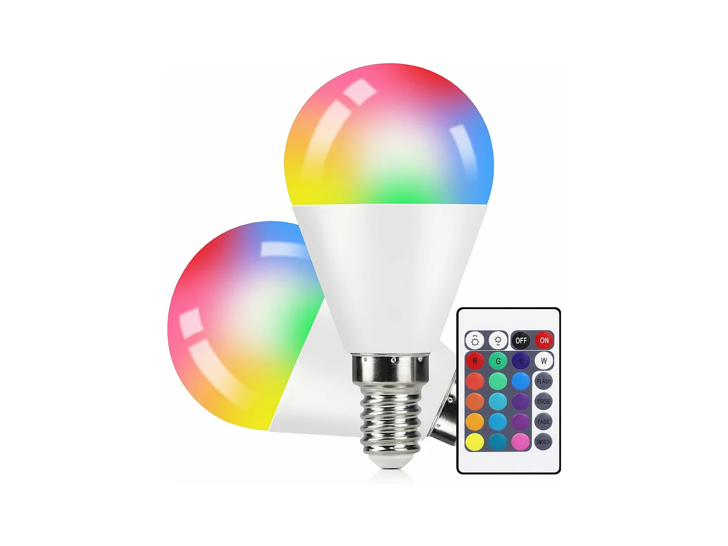 NETTLIFE Lot de 2 ampoules LED E14 RVB ampoules à couleur changeante blanc chaud 3000K 4W intensité variable idéales pour la décoration de fête bar