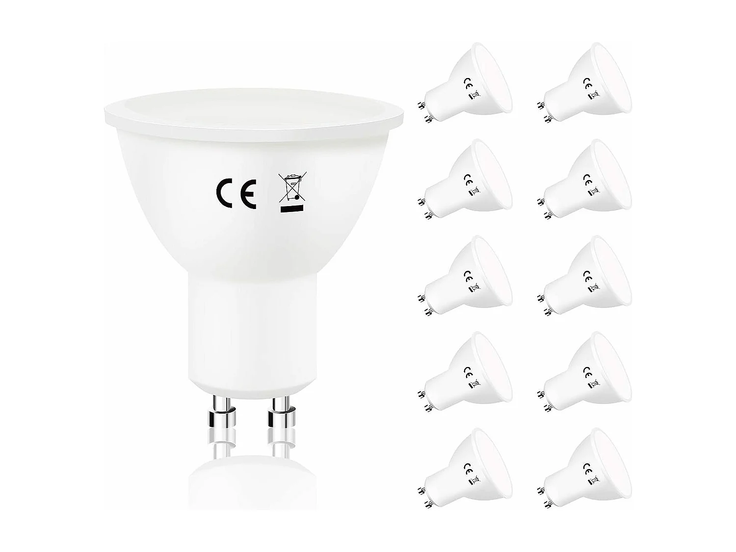 NETTLIFE Zestaw 10 żarówek LED GU10 Cool White Żarówka LED 6W 5000K zastępuje energooszczędną 60W kąt świecenia 110° bez możliwości ściemniania