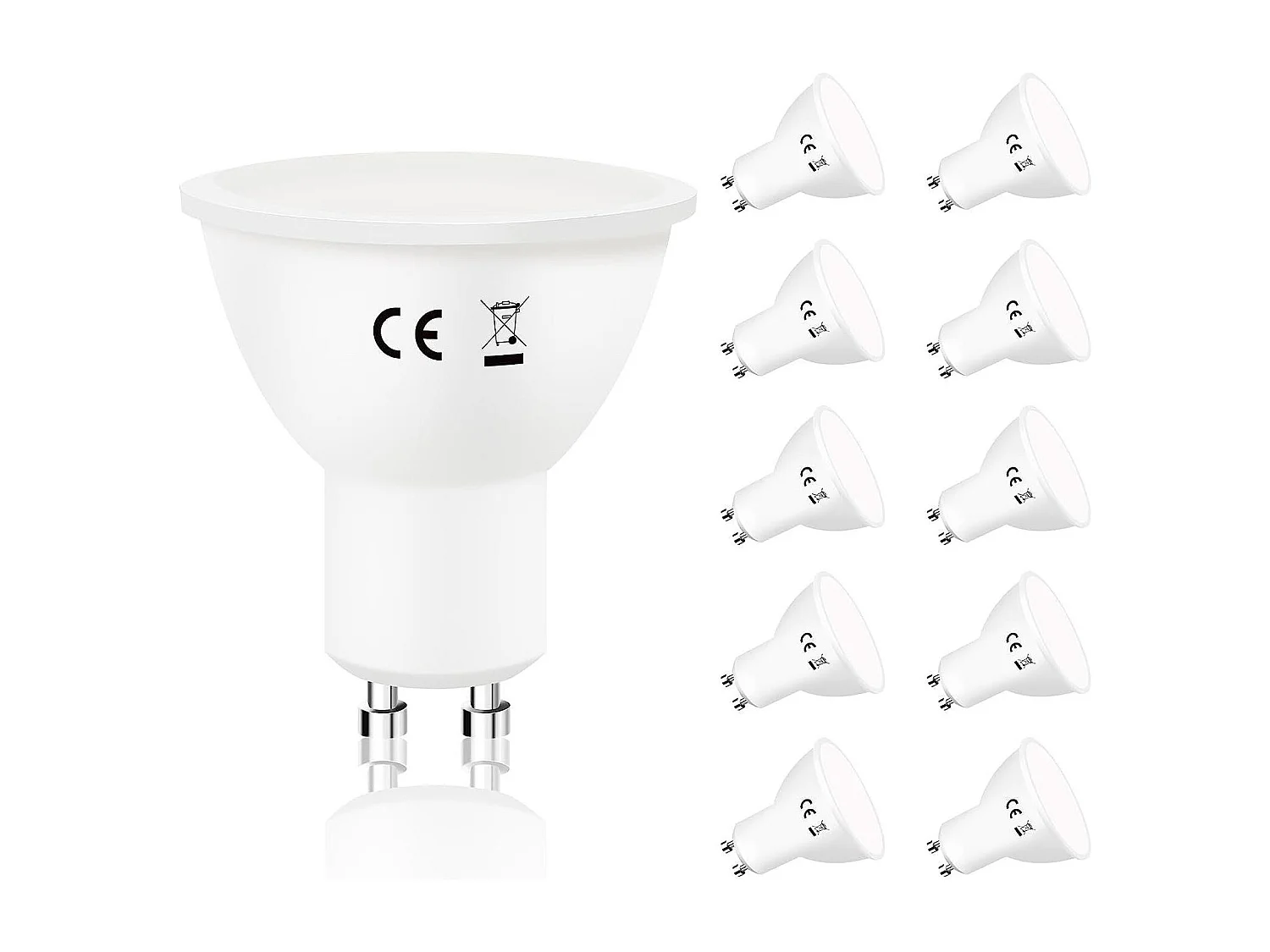 NETTLIFE LED Lampen GU10 - 5000K koel wit - 6W Vervangt 60W - Wit - Stralingshoek 110° gloeilamp - reflector spot - 10 Stuks
