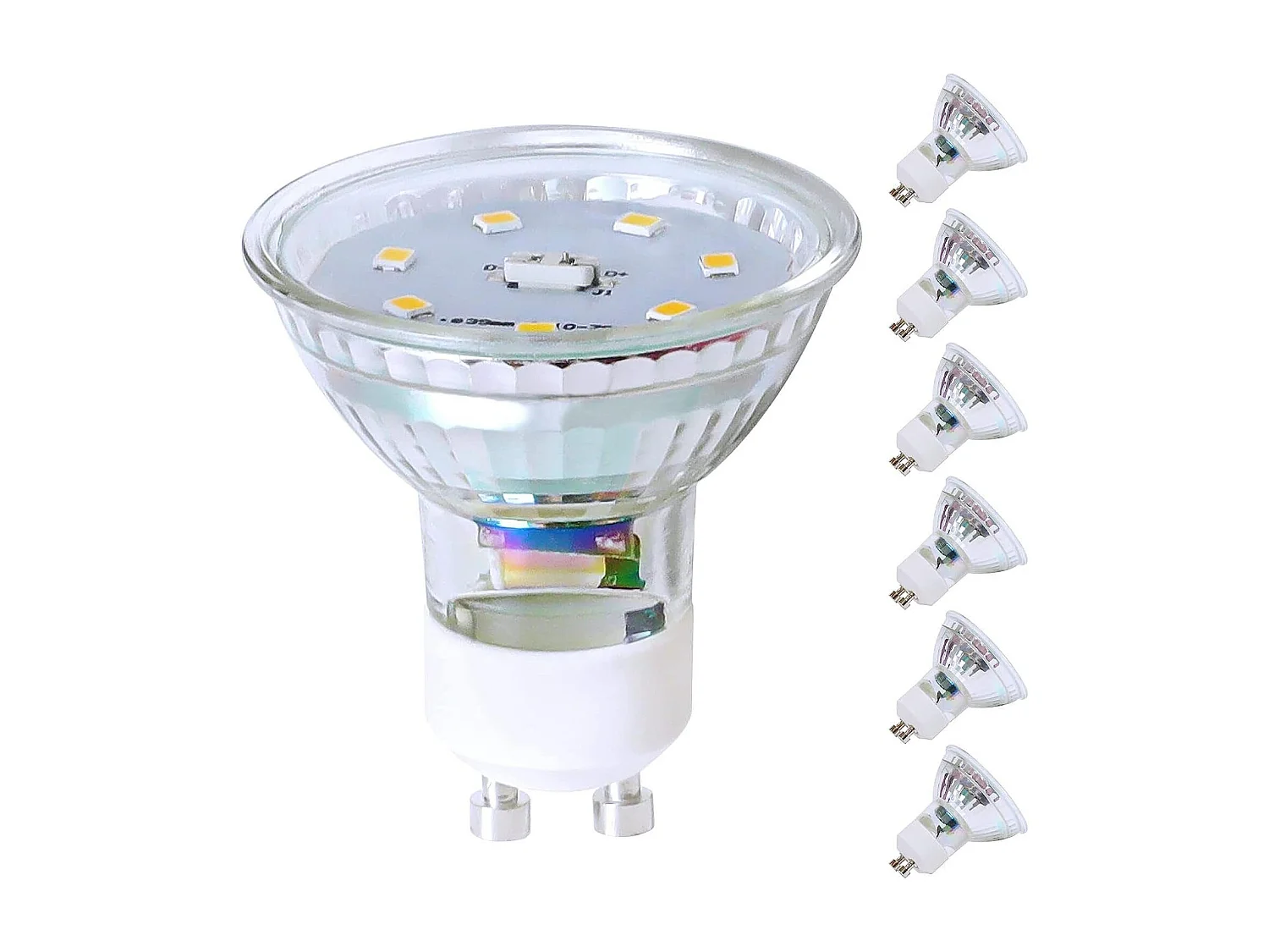 NETTLIFE Set van 6 GU10 LED - lampen in neutraal wit, 5 W, vervangt een 50 W - lamp, 4000 K, energiebesparend, bundelhoek 110°, niet dimbaar.