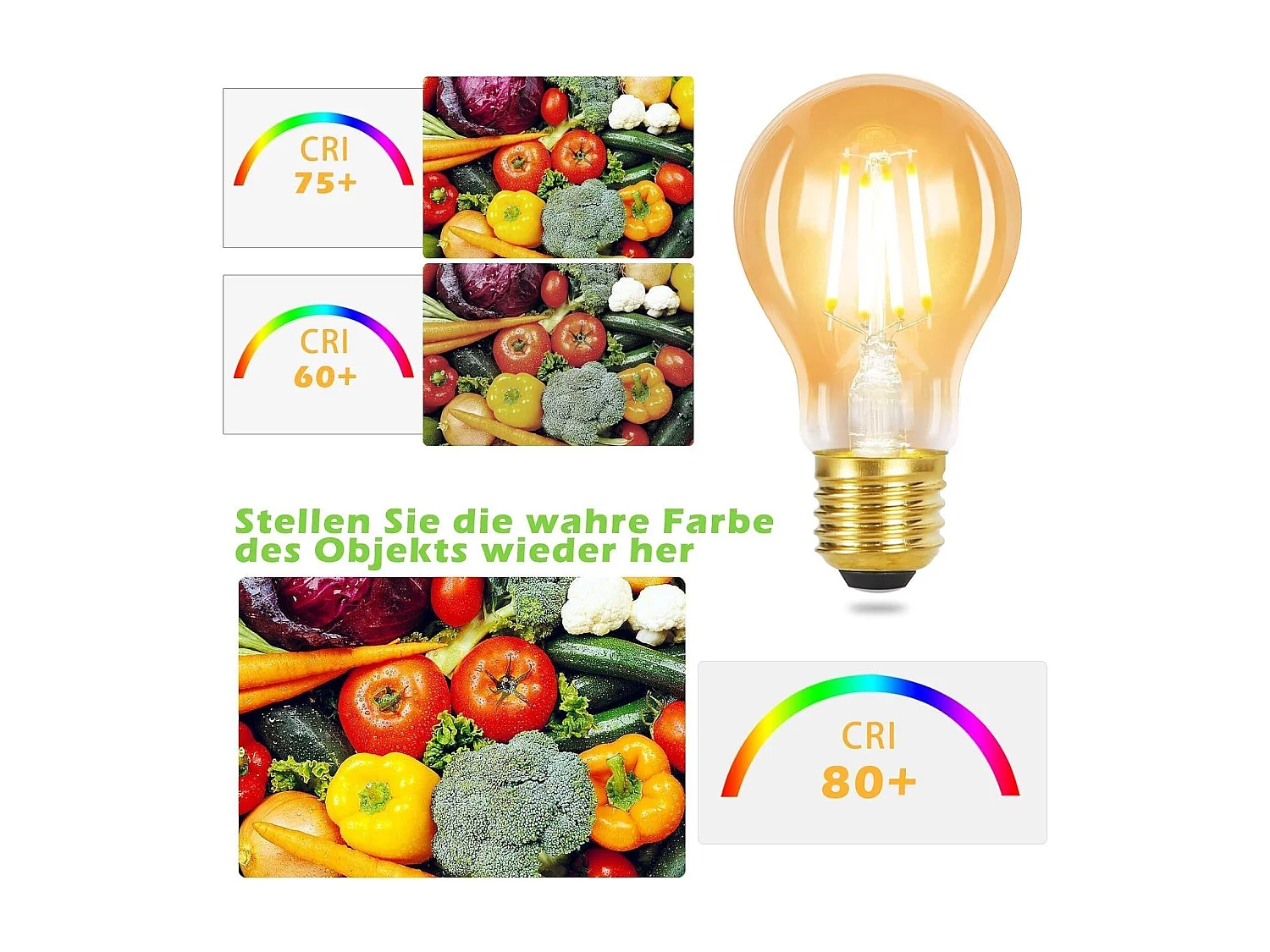 NETTLIFE Pakket van 6 E27 warme witte LED - lampen, vintage - A60, 4W, 2700K, Edison - draadretro, energiebesparende lamp voor huis, café, bar.