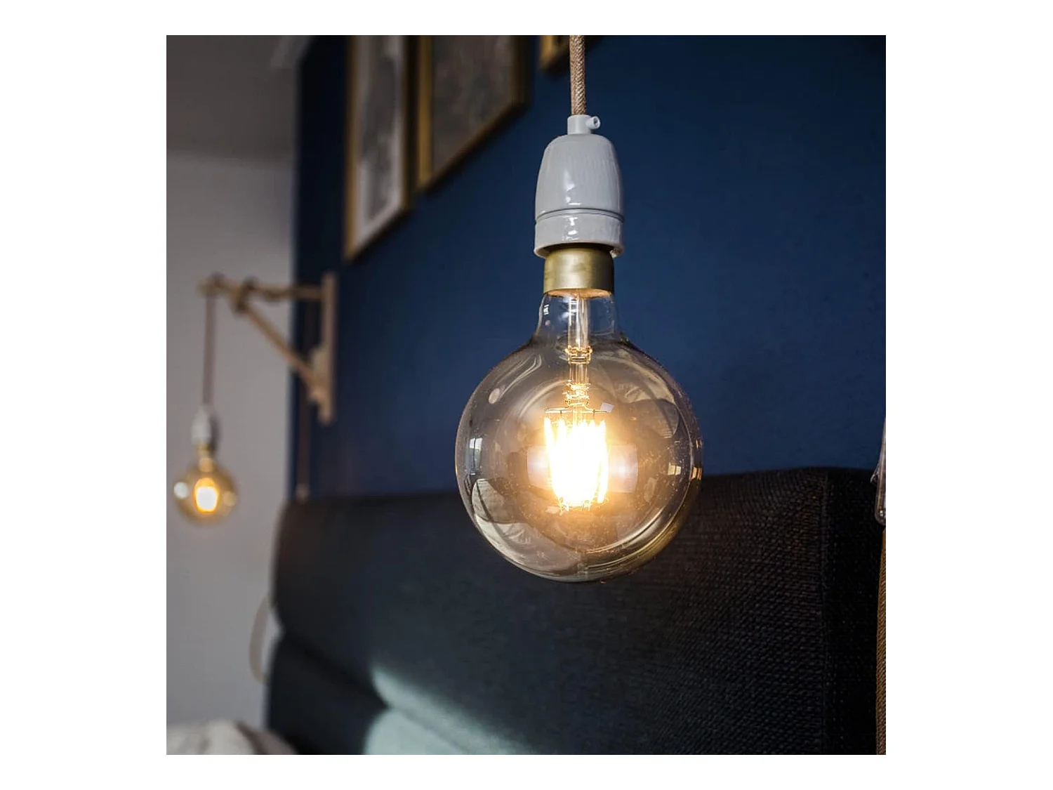 NETTLIFE Pakket van 6 LED E27 gloeilampen in vintage - stijl, gloeilampen met warm wit filament G80 2700K 4W Edison, ideaal voor hotel, huis, café of bar.