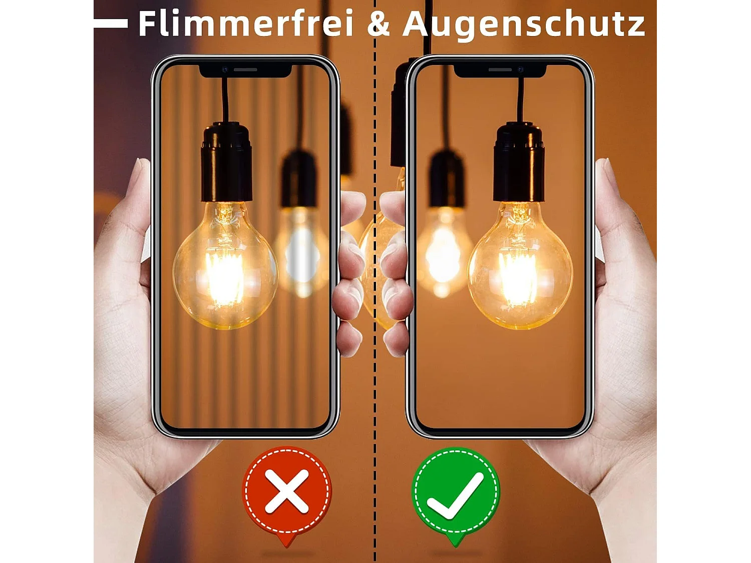 6er-Pack E27 LED-Lampen Vintage Lampe Warmweiß G80 2700 K 4 W Edison Ideal