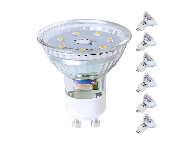 NETTLIFE Lot de 6 ampoules LED GU10 Blanc neutre 5 W, remplace une ampoule 50 W 4000 K économie d'énergie angle de faisceau 110° spot non dimmable