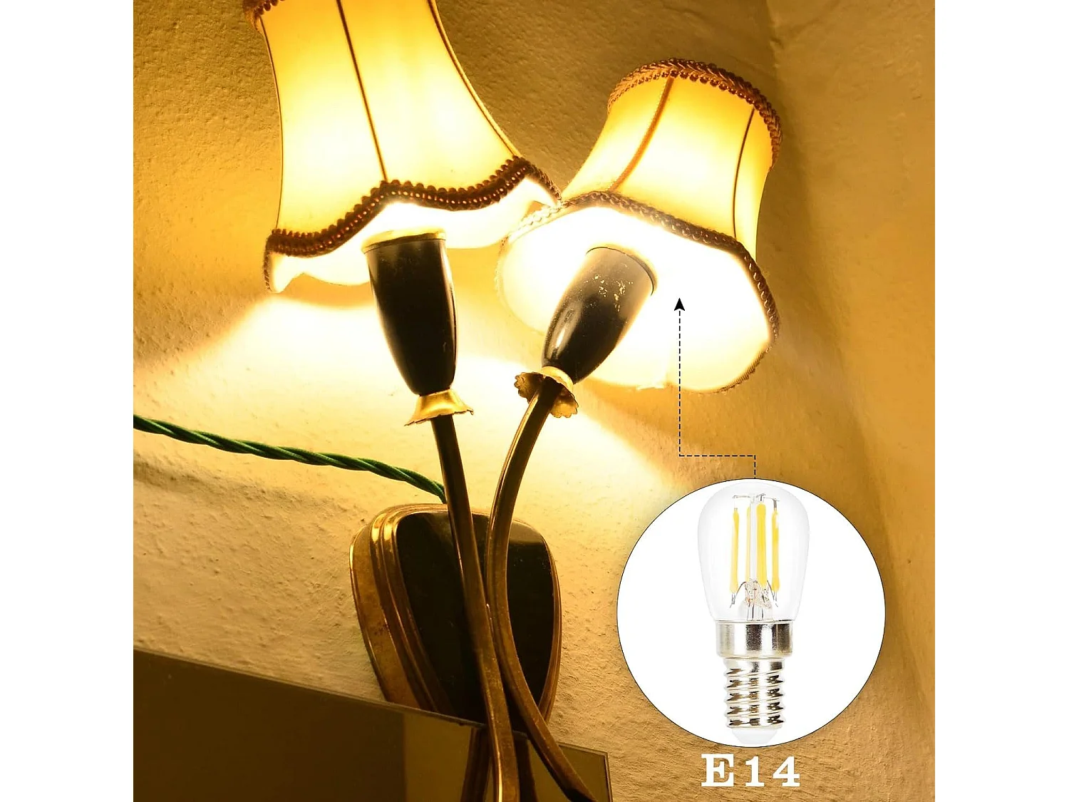 10 LED-Lampen E14 St25 Weiß 2700 K Warm 4 W Ersatz für 40 W Retro-Glaslampe