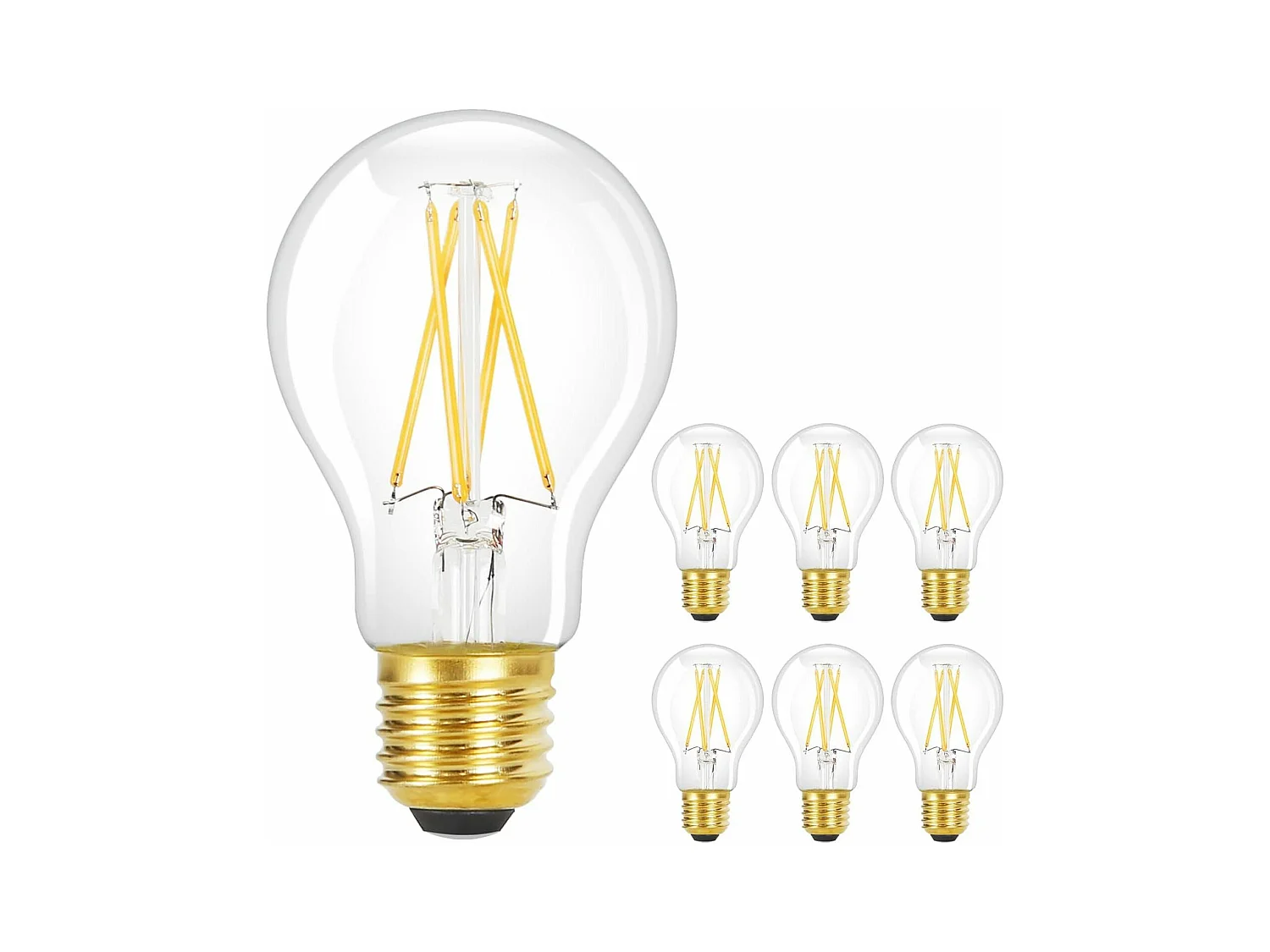 NETTLIFE Lot de 6 ampoules LED E27 vintage : ampoule A60 2700K 4W Edison à filament blanc chaud lampe antique en verre à économie d'énergie pour