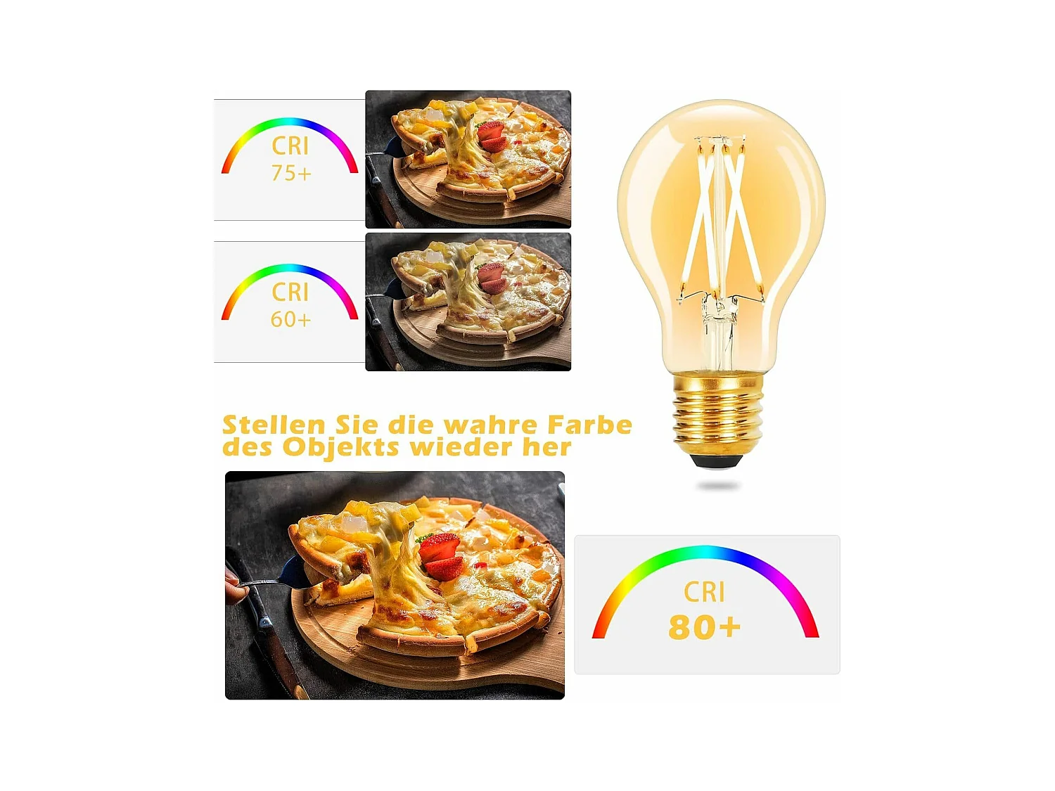 NETTLIFE Pack 6 bombillas LED Vintage E27, A60 2700K 4W, Edison filamento blanco cálido, Ahorro energía, Vidrio antiguo, Lámpara