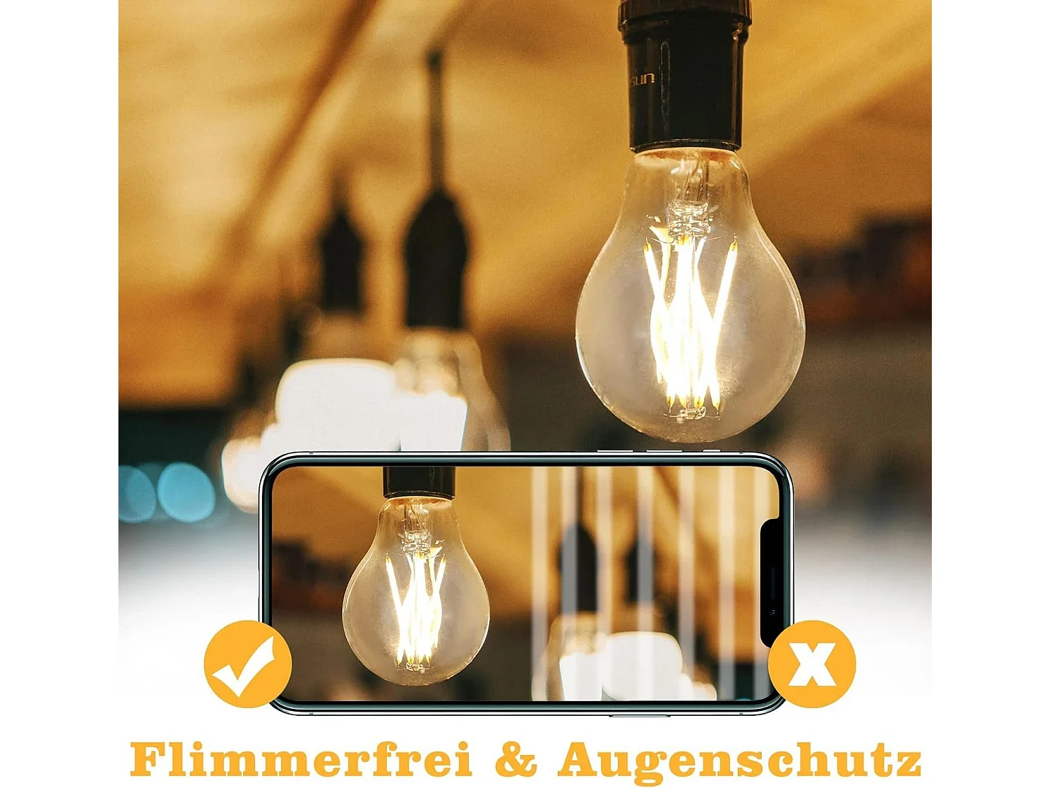 NETTLIFE Lot de 6 ampoules LED E27 vintage : ampoule A60 2700K 4W Edison à filament blanc chaud lampe antique en verre à économie d'énergie pour