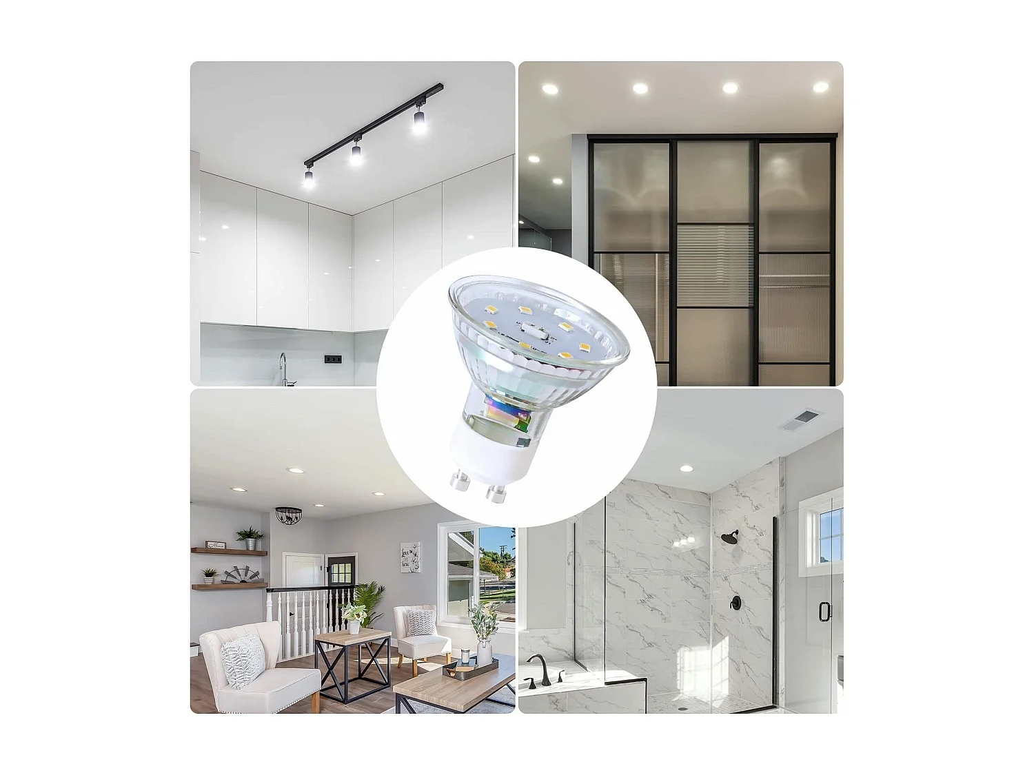 NETTLIFE Zestaw 10 sztuk żarówek LED GU10 LED o mocy 5 W w kolorze neutralnej bieli zastępuje żarówkę energooszczędną o mocy 50 W Kąt świecenia 4000 K