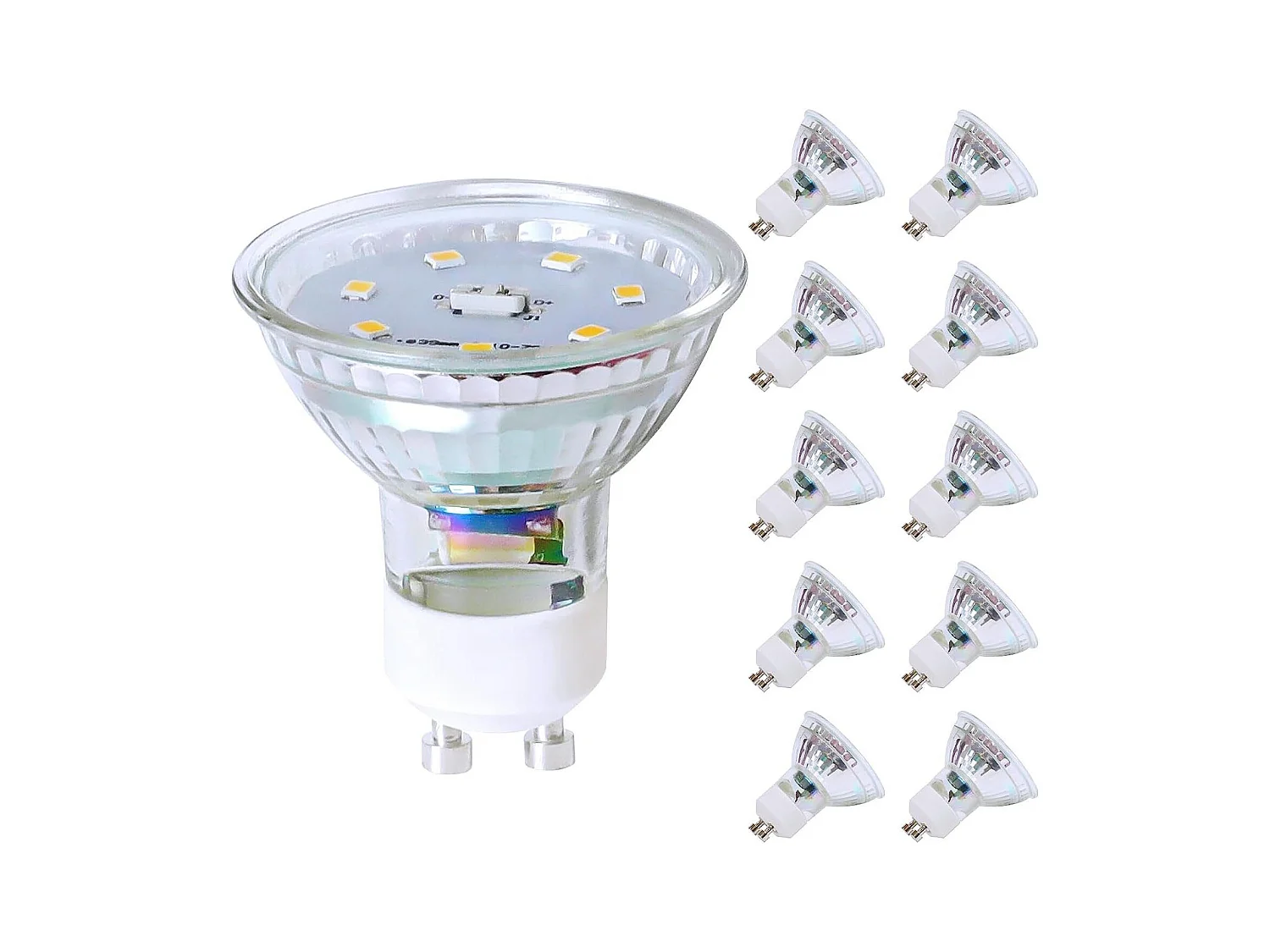 NETTLIFE Lot de 10 ampoule LED GU10 Blanc Neutre 5W remplace une ampoule 50W économie d'énergie 4000K angle de faisceau 110° non dimmable réflecteur