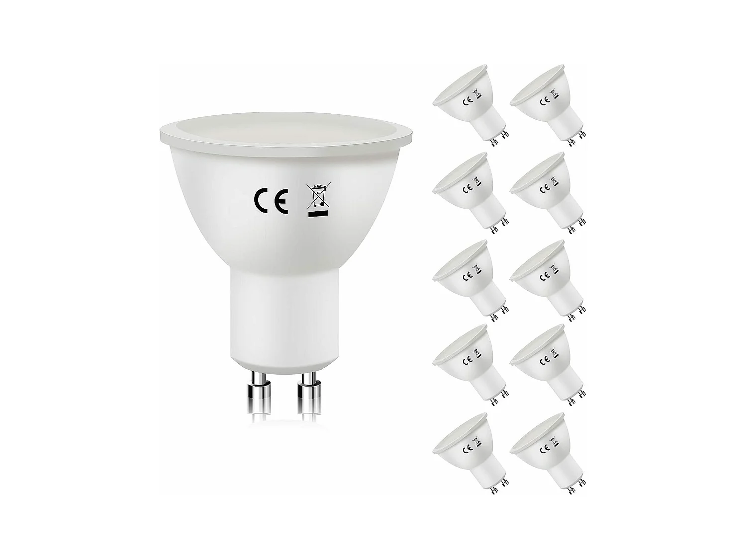 NETTLIFE Lot de 10 lampes LED GU10 Blanc chaud 3000K 6W remplace les ampoules à incandescence 60W économie d'énergie angle de faisceau 110° ampoule