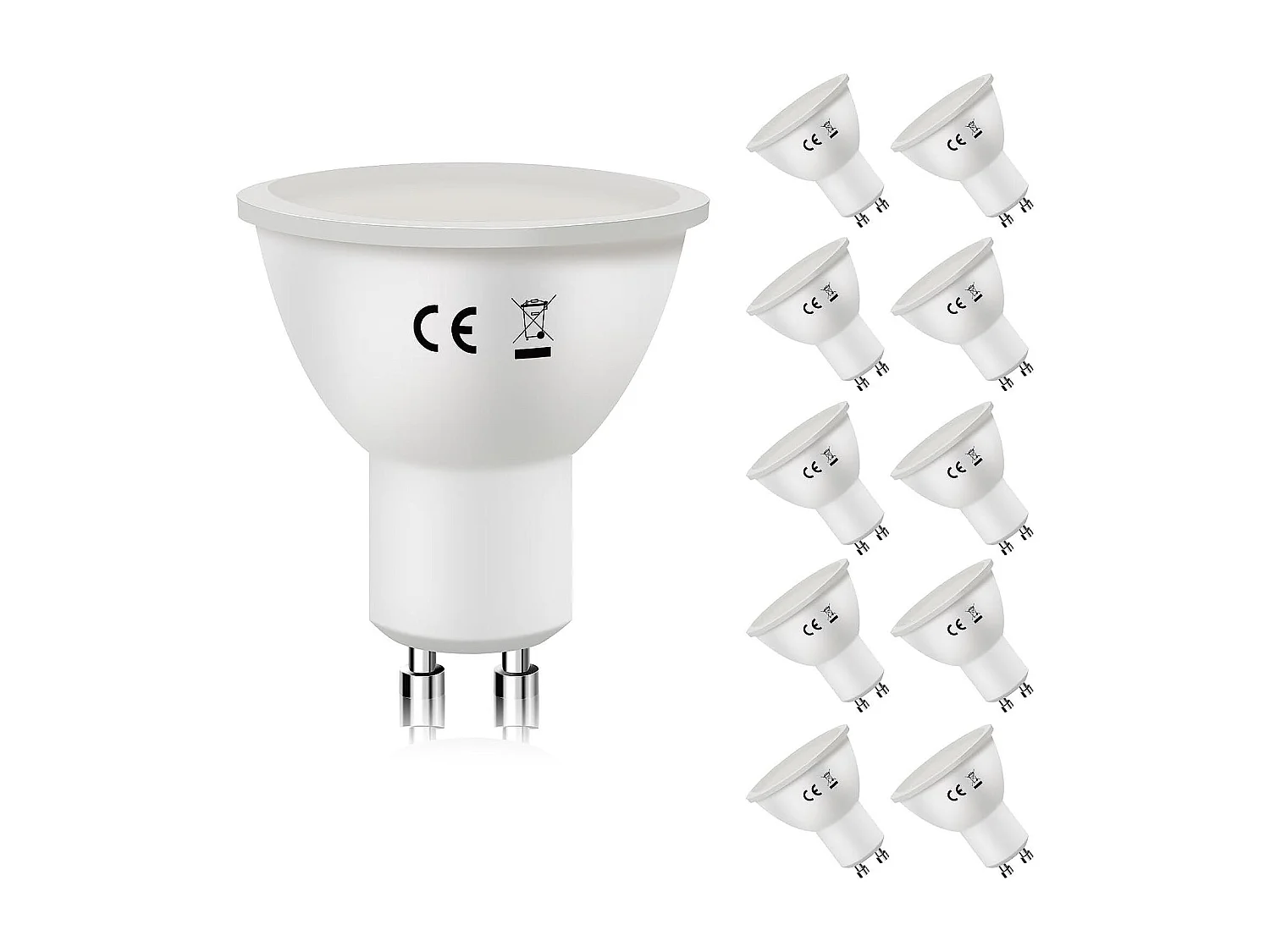 NETTLIFE Lot de 10 lampes LED GU10 Blanc chaud 3000K 6W remplace les ampoules à incandescence 60W économie d'énergie angle de faisceau 110° ampoule